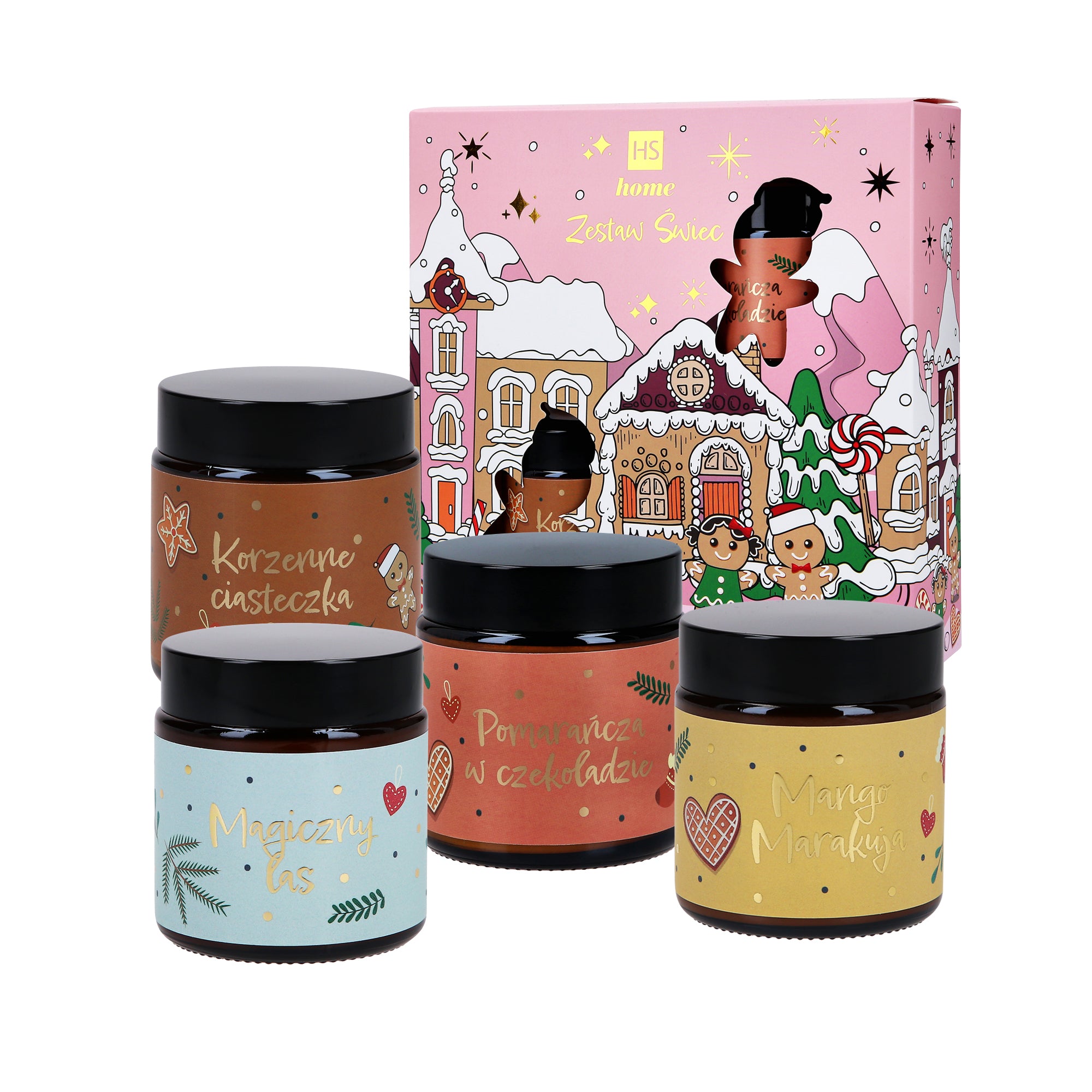 HISKIN HOME Sada vánočních sójových svíček 4x100ml