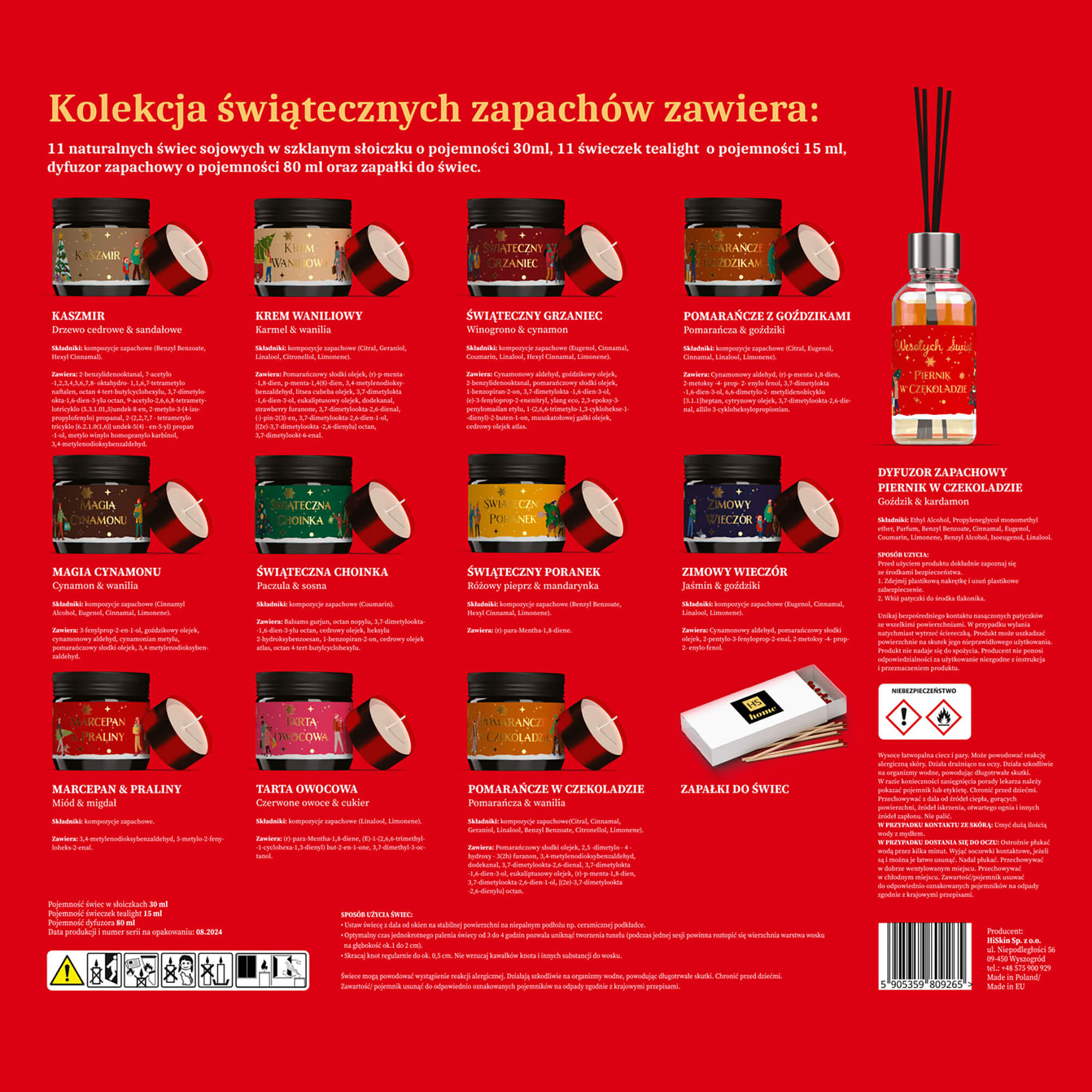 HISKIN MERRY CHRISTMAS HOME Adventní kalendář s vánočními svíčkami s motivem činžáku, 24 oken #4