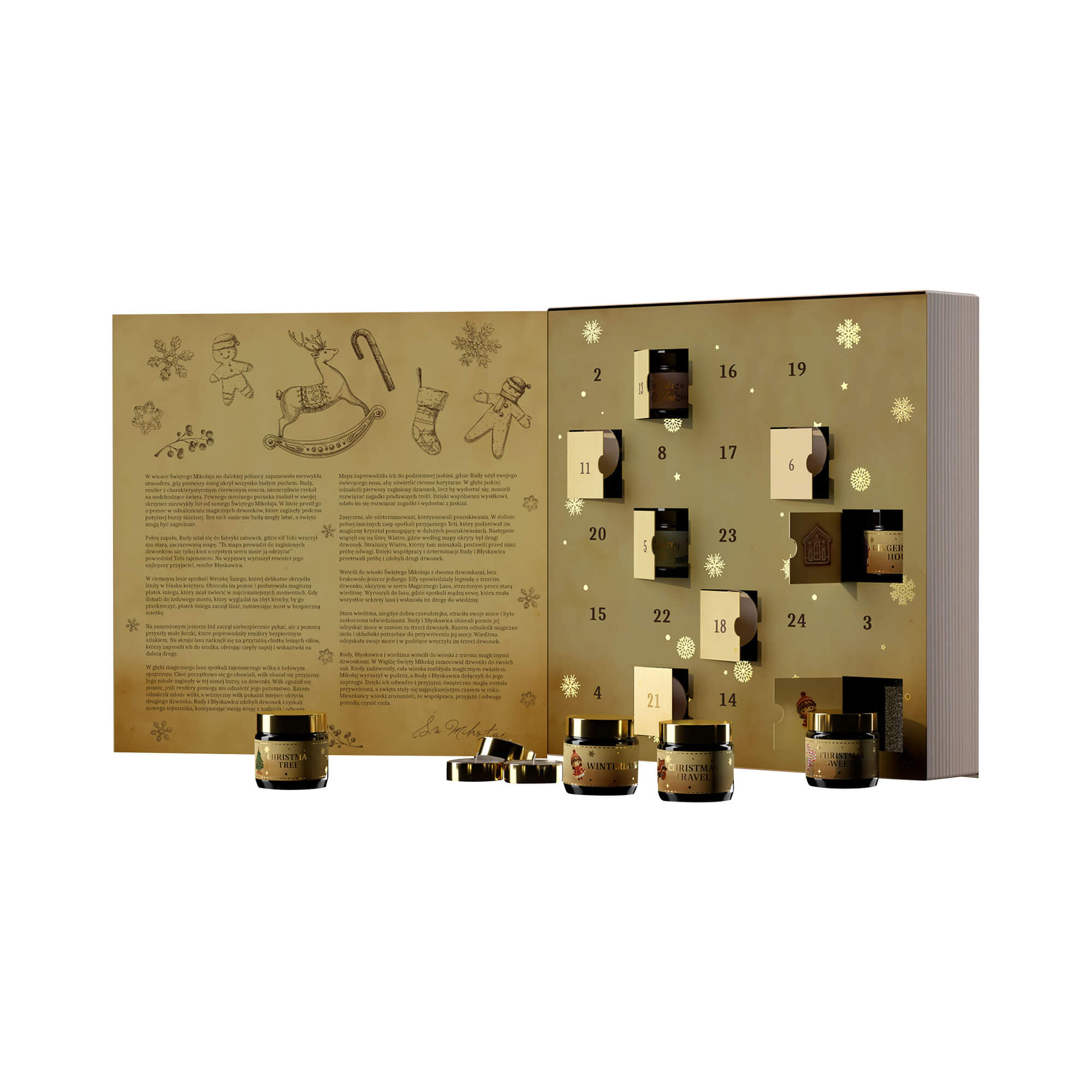HISKIN CHRISTMAS STORY Kalendarz adwentowy ze świątecznymi świecami z motywem bajkowej księgi, 24 okienka #2