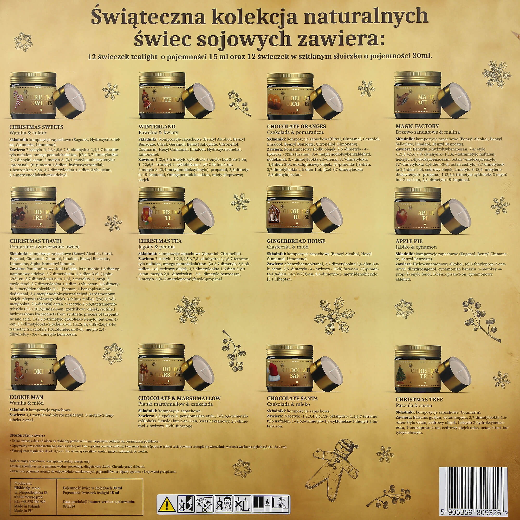 HISKIN CHRISTMAS STORY Kalendarz adwentowy ze świątecznymi świecami z motywem bajkowej księgi, 24 okienka #4