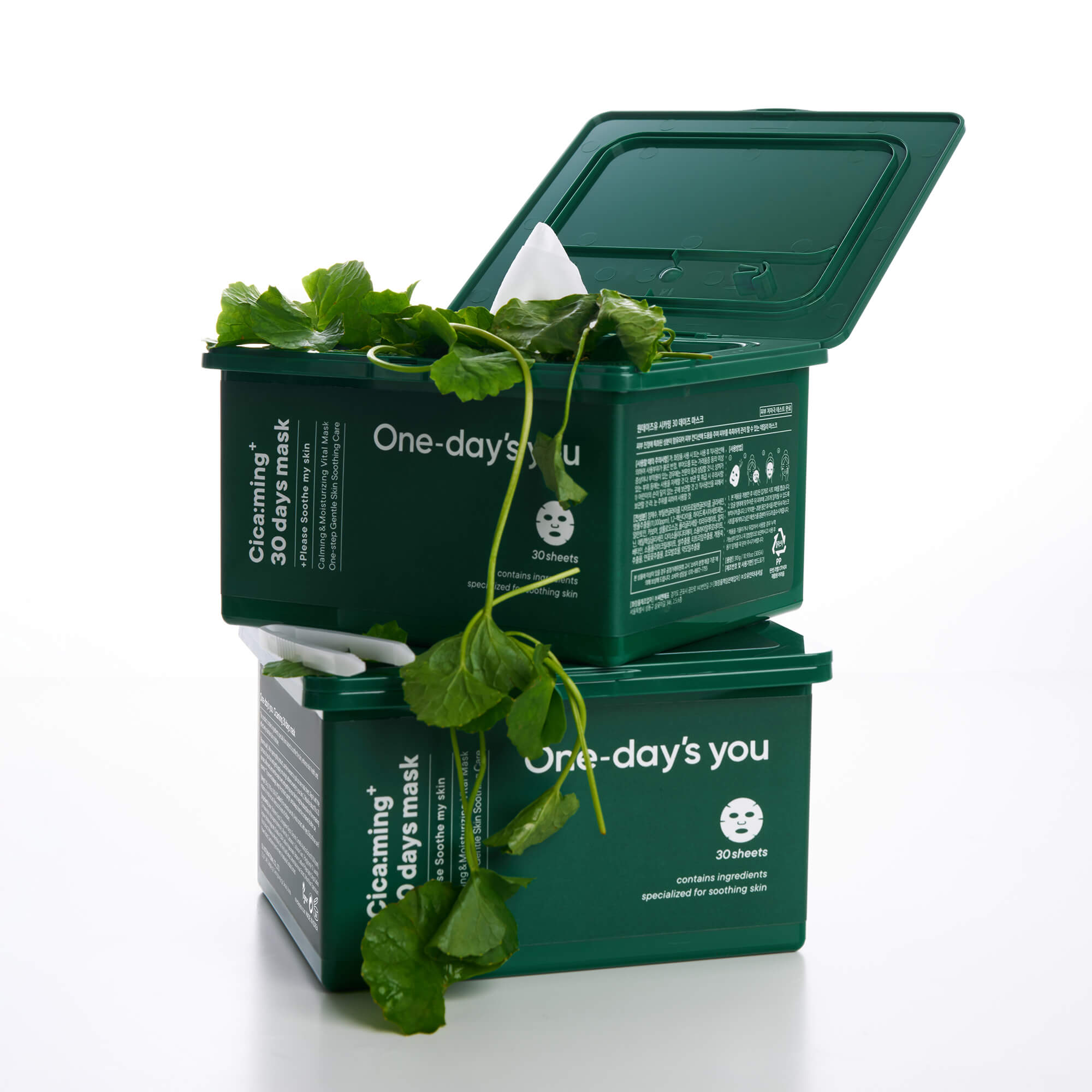 ONE-DAY’S YOU CICA:MING 30 DAYS Zklidňující plátýnkové masky 310 ml (30 ks) #3
