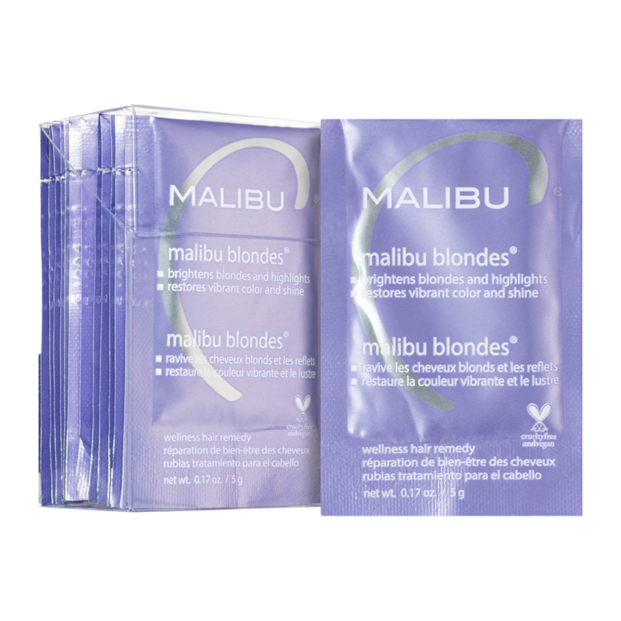MALIBU C BLONDES WELLNESS REMEDY Rozjasňující kúra pro blond vlasy odstraňující minerální usazeniny 12 x 5 g