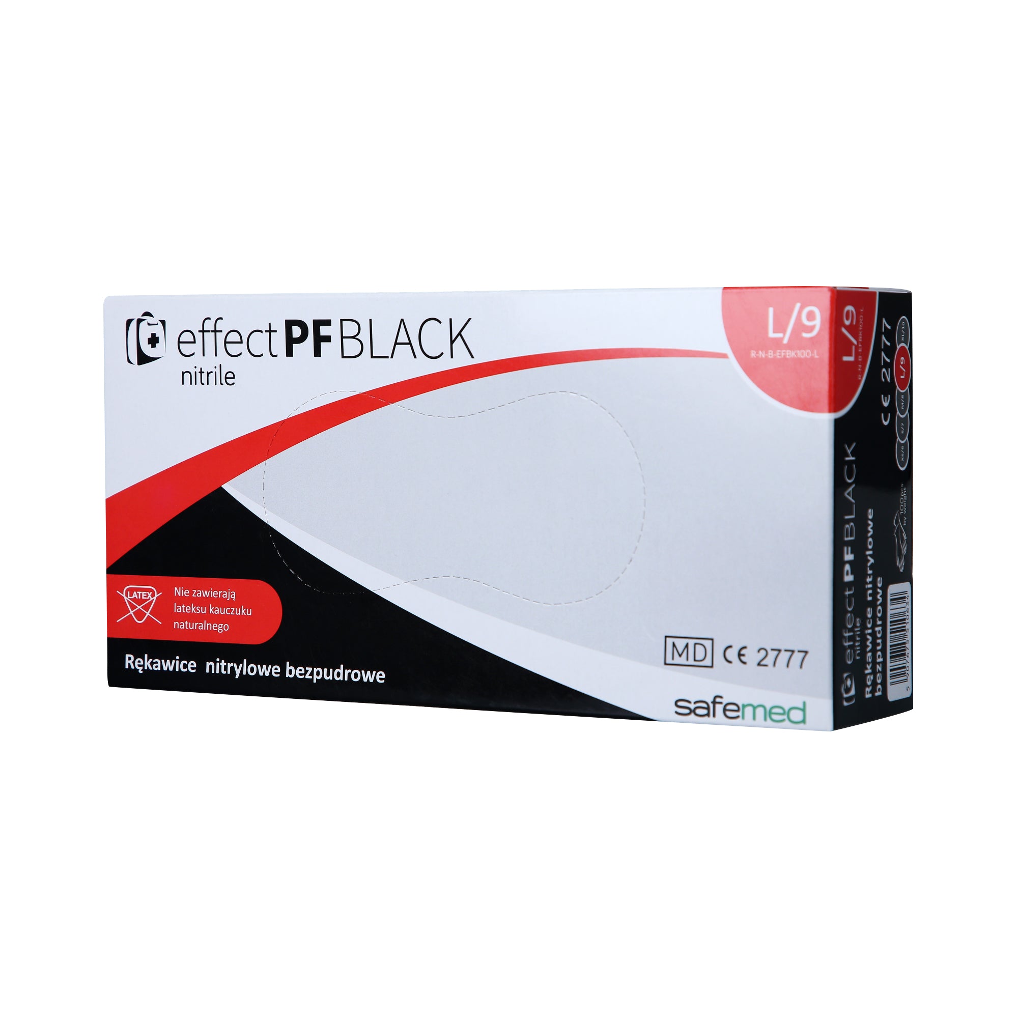 SAFEMED EFFECT PF Guanti monouso in nitrile, senza polvere Nero L 100 pz.