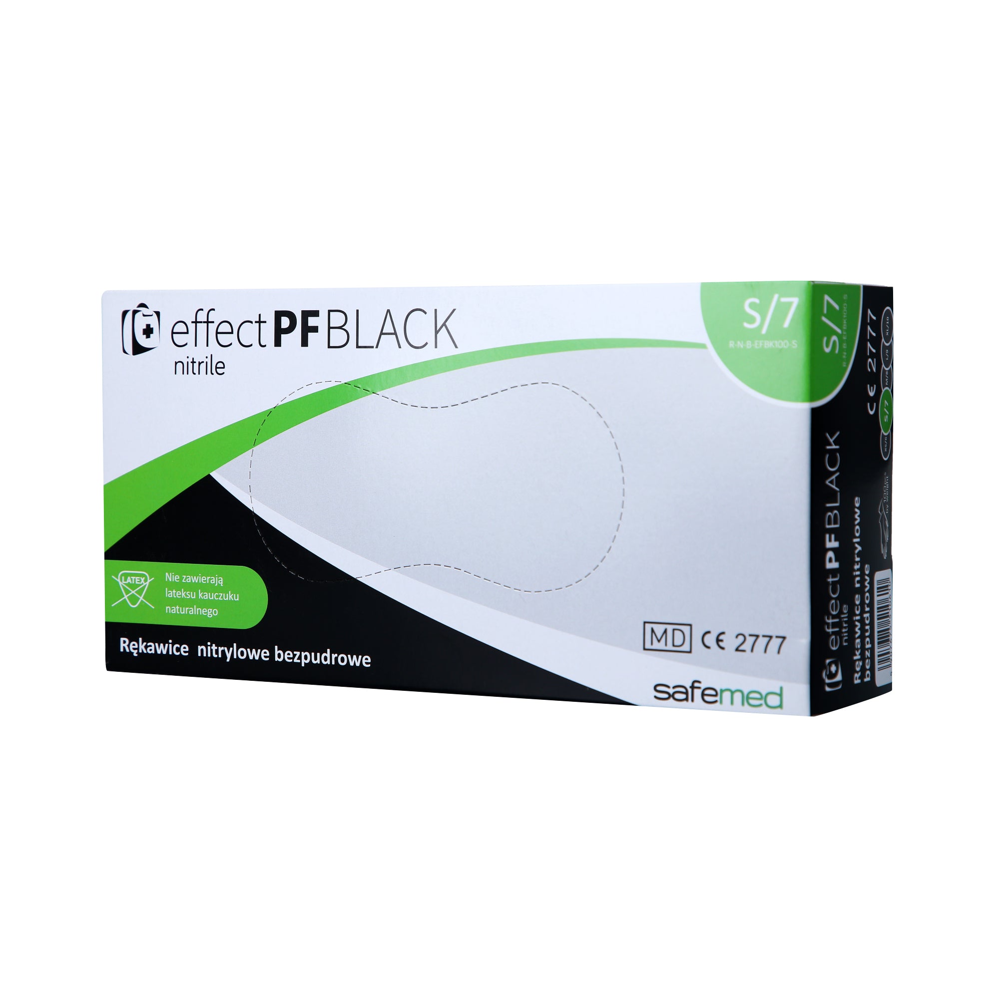 SAFEMED EFFECT PF Guanti monouso in nitrile senza polvere Nero S 100 pz.