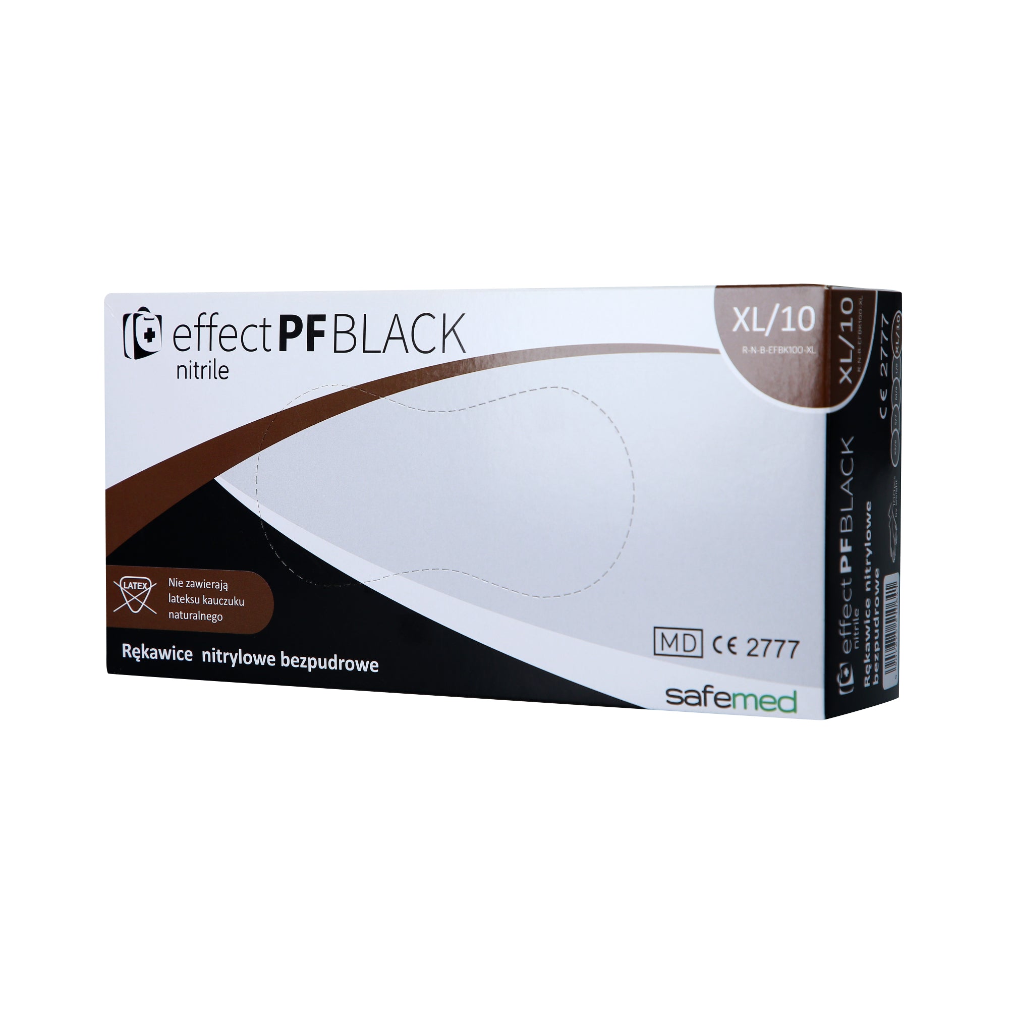 SAFEMED EFFECT PF Guanti monouso in nitrile senza polvere Nero XL 100 pz.
