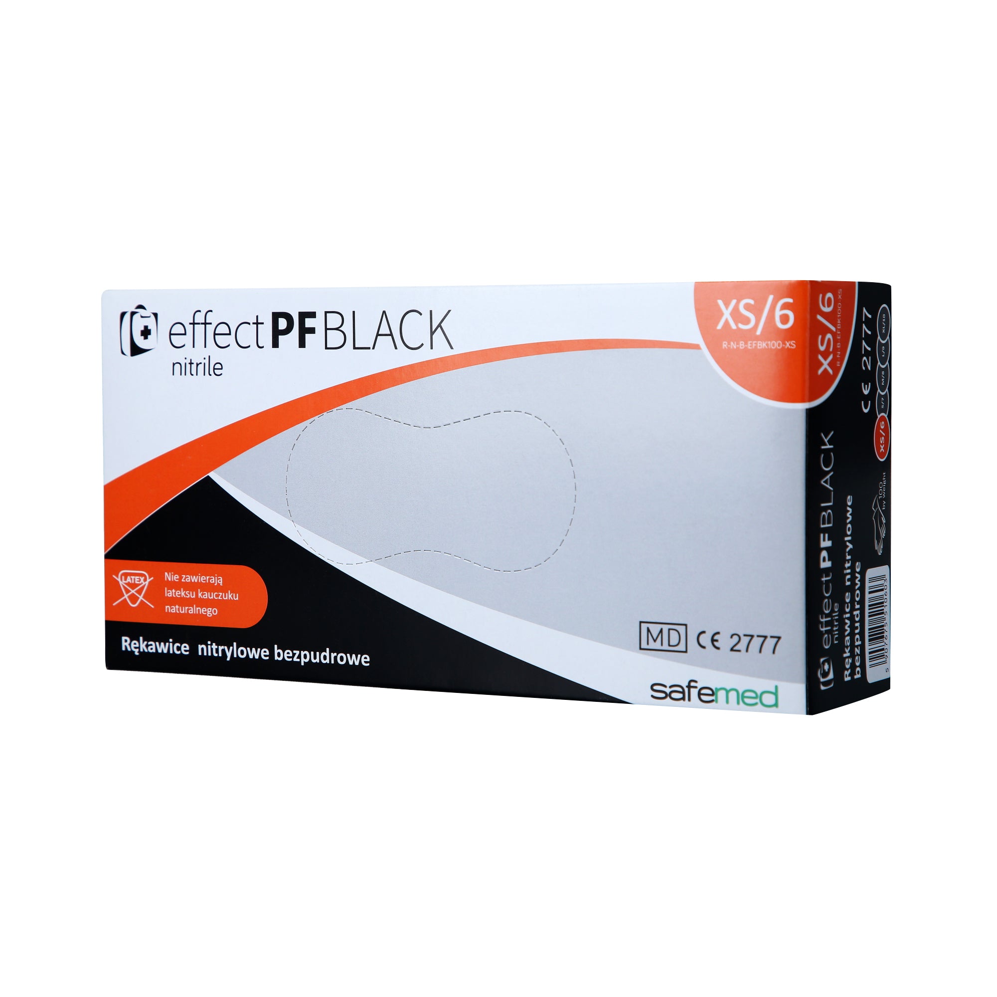 SAFEMED EFFECT PF Guanti monouso in nitrile senza polvere Nero XS 100 pz.