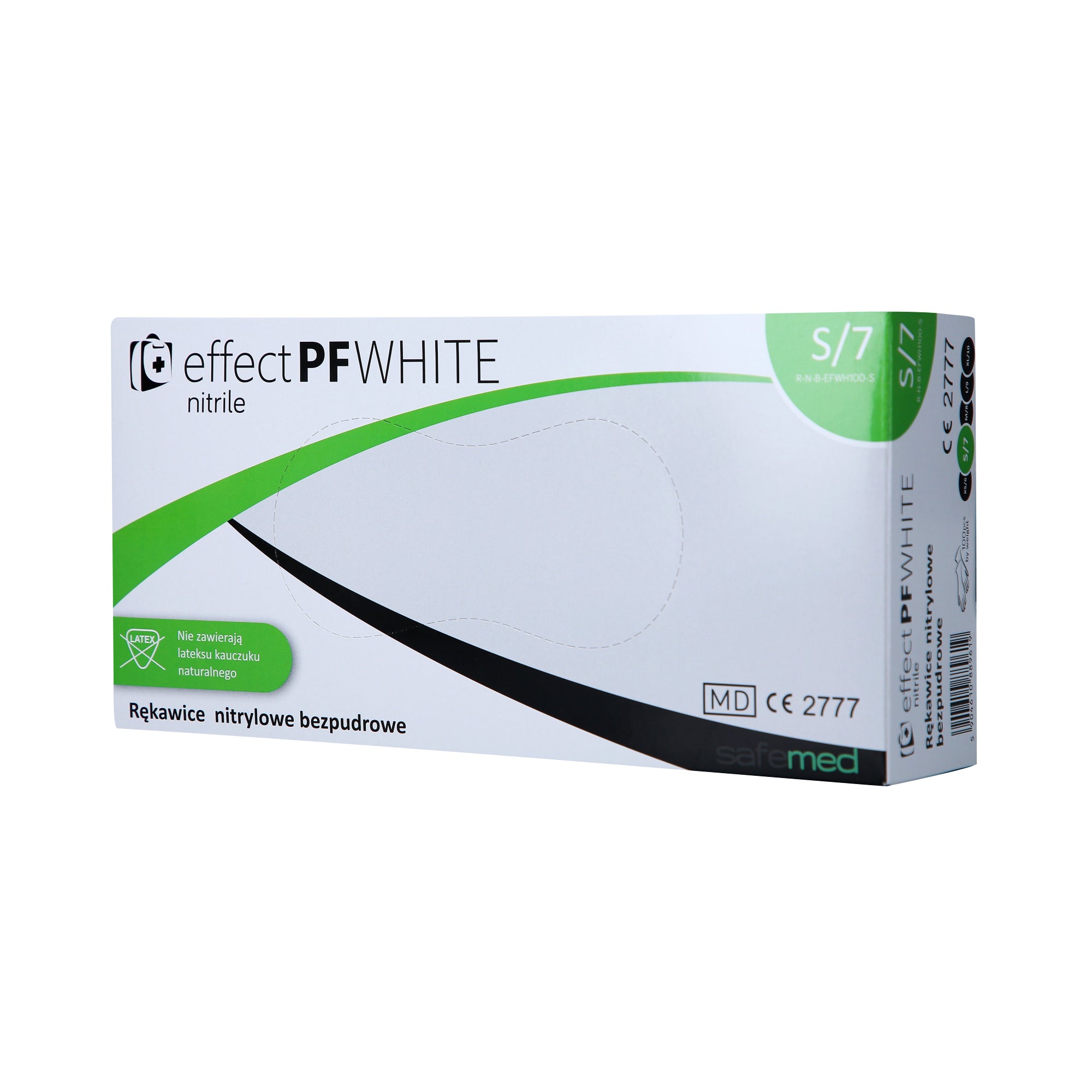SAFEMED EFFECT PF Guanti monouso in nitrile, senza polvere Bianco S 100 pz.