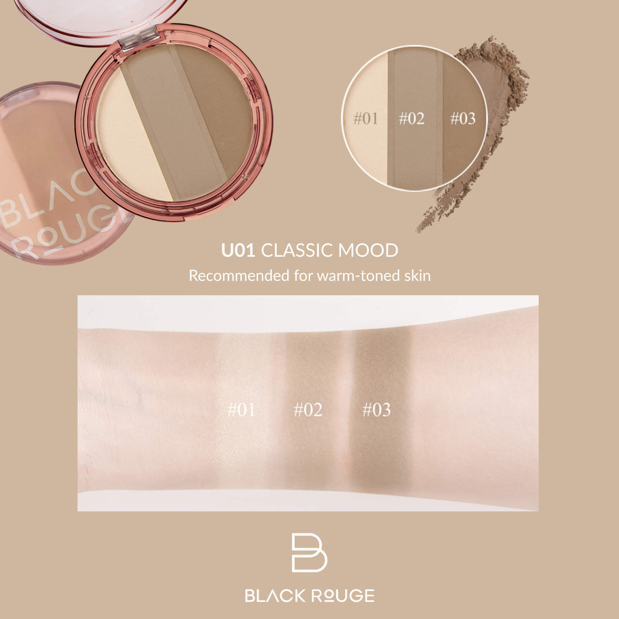 BLACK ROUGE UPANDDOWN TRIPLE CONTOURING Paleta do konturowania twarzy 10 g #2