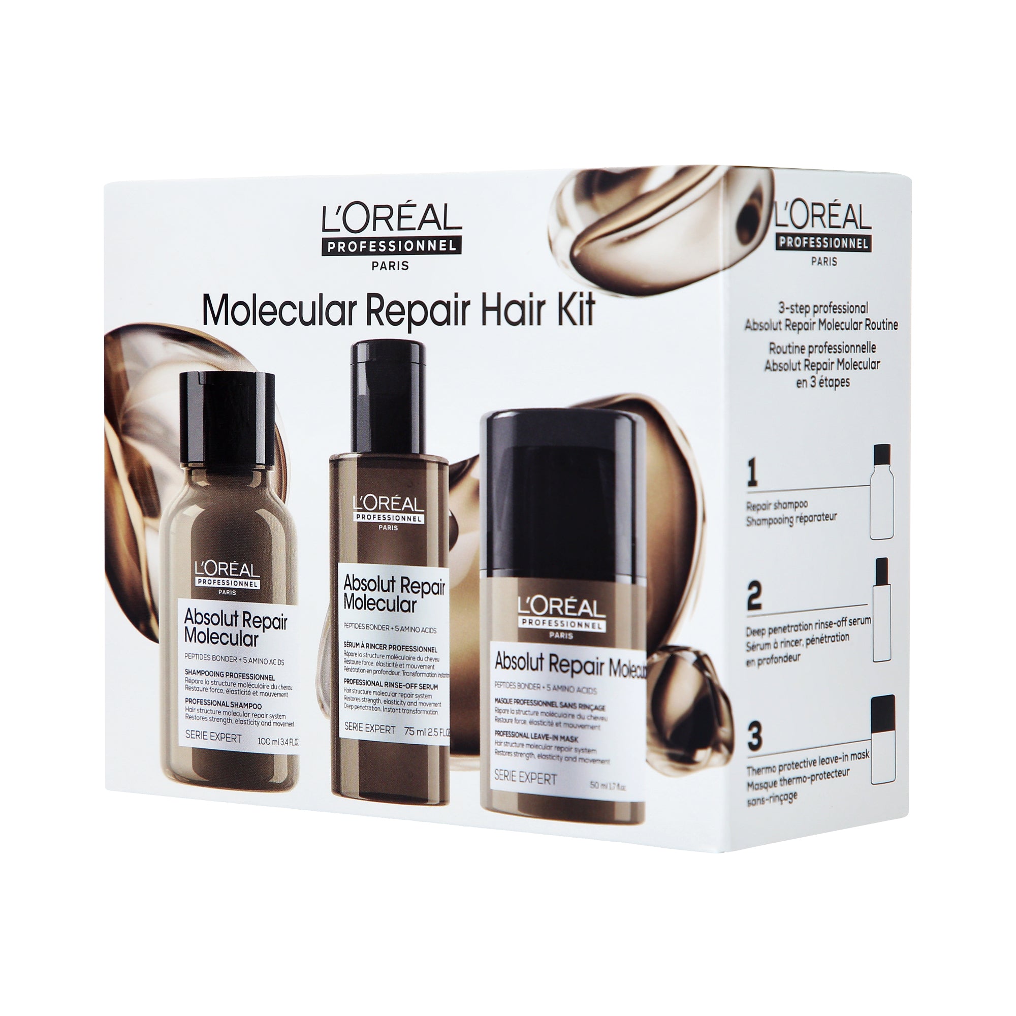 L'OREAL PROFESSIONNEL ABSOLUT REPAIR MOLECULAR DISCOVERY SET Sada péče o poškozené vlasy 75 ml + 100 ml + 50 ml