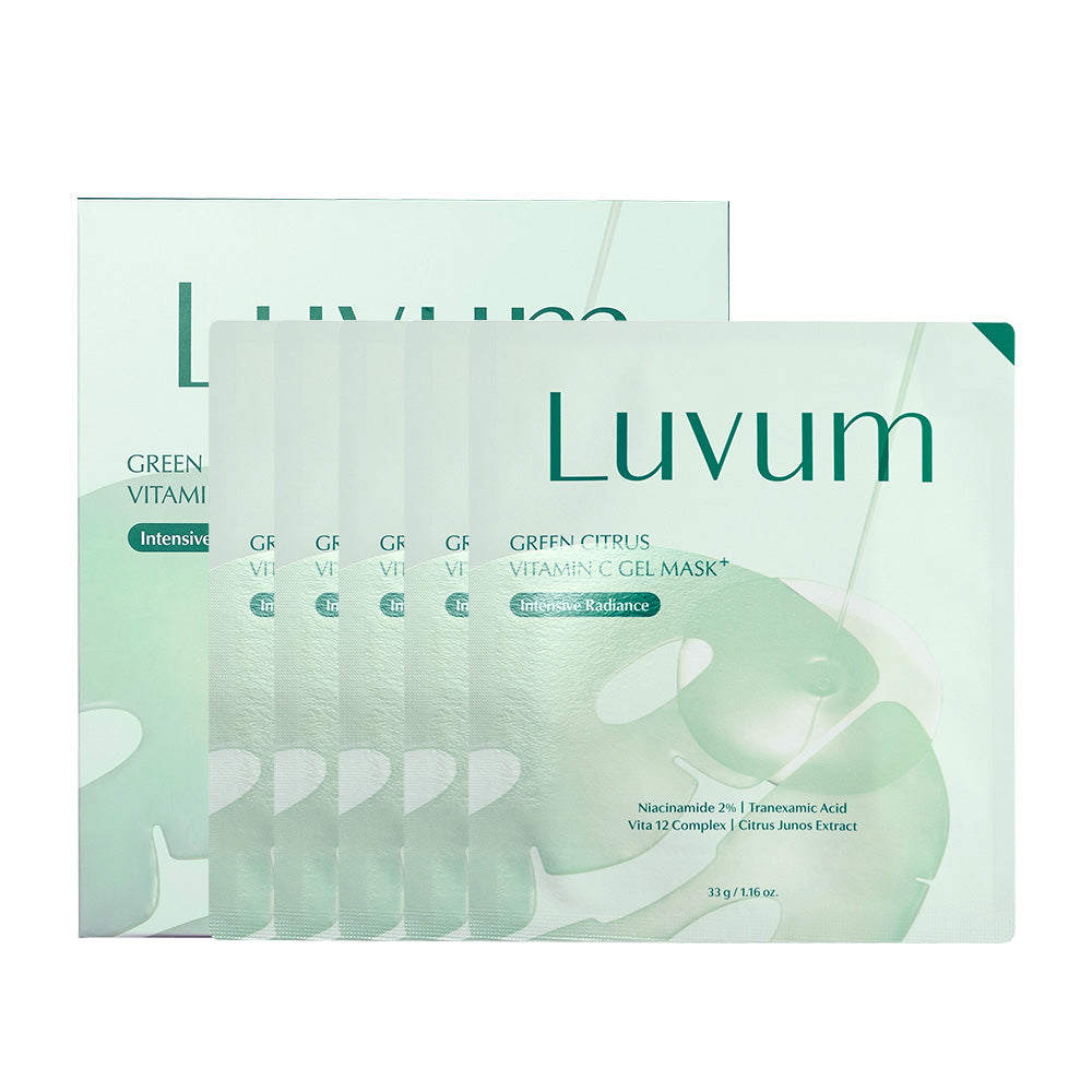 LUVUM GREEN CITRUS VITAMIN C GEL MASK Hydrożelowa maseczka witaminą C i kwasem traneksamowym 5 szt.
