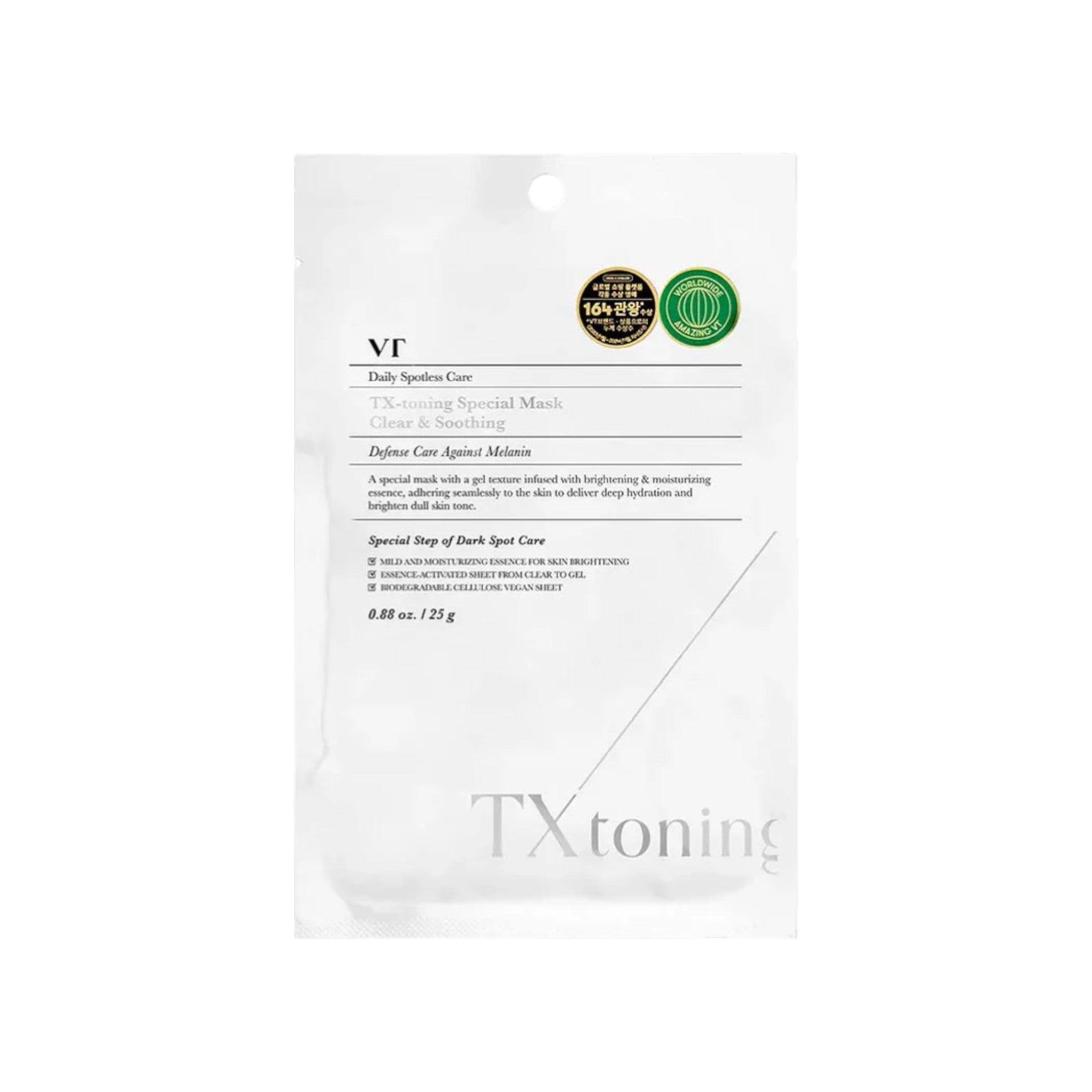 VT COSMETICS TX-TONING Masque visage éclaircissant à l'acide tranexamique 25 g