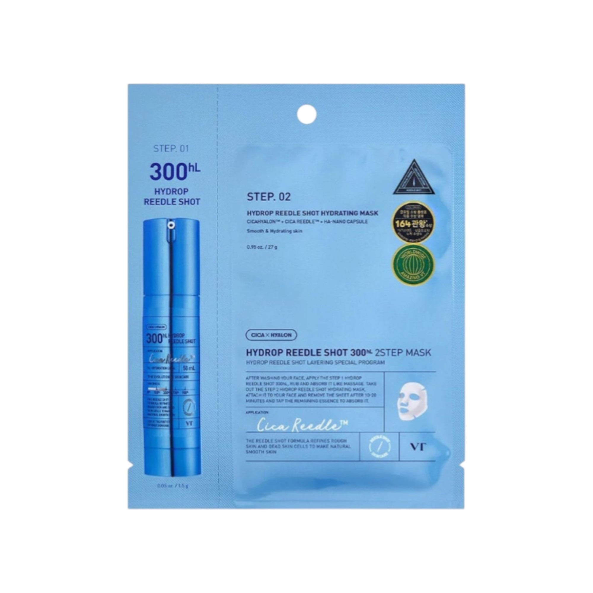 VT COSMETICS HYDROP REEDLE SHOT300 Maschera viso idrogel bifasico 38 g