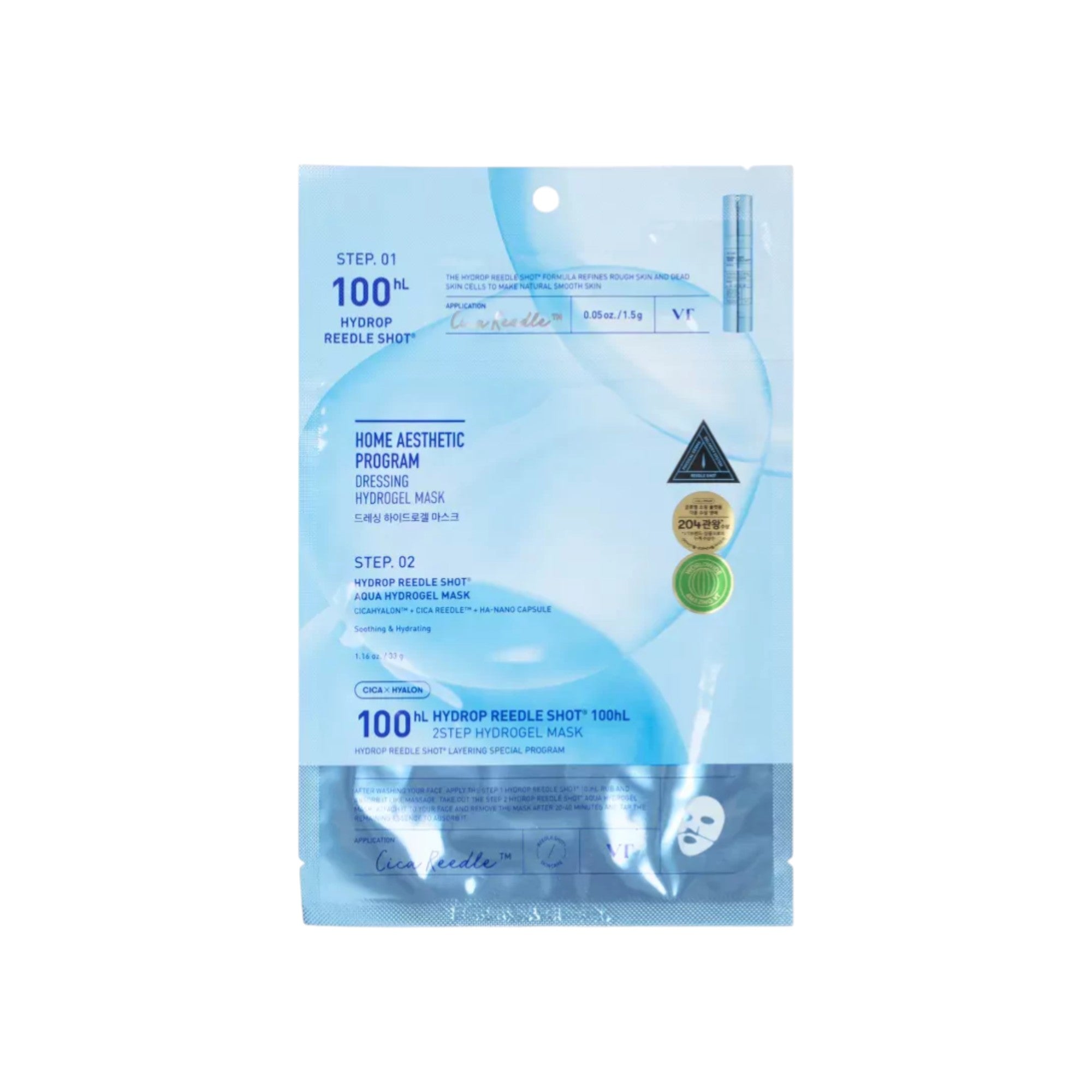 VT COSMETICS HYDROP REEDLE SHOT100 Maschera viso idrogel bifasico 33 g