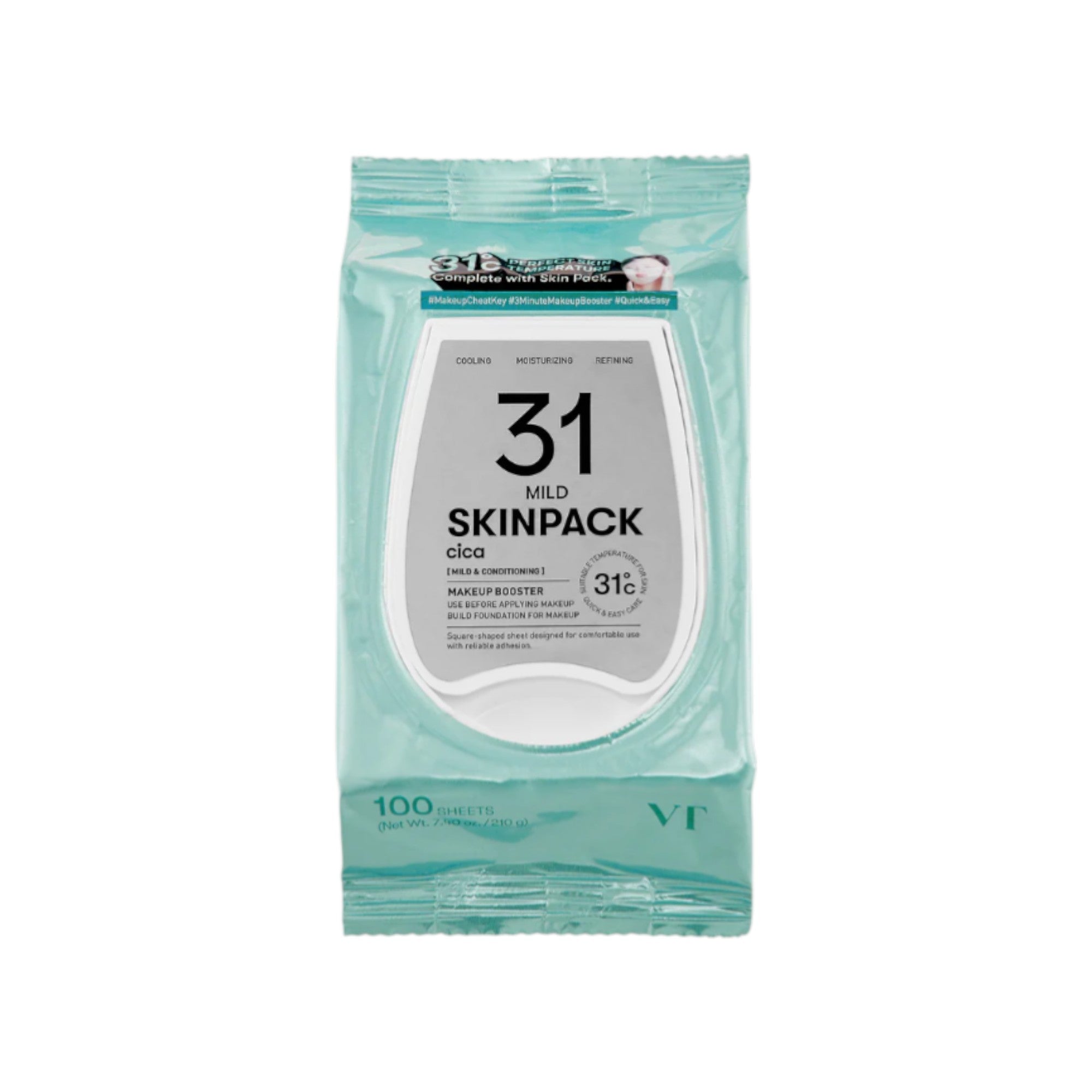 VT COSMETICS SKIN MASK PACK MILD Set di dischetti viso lenitivi con effetto idratante, 100 pz.