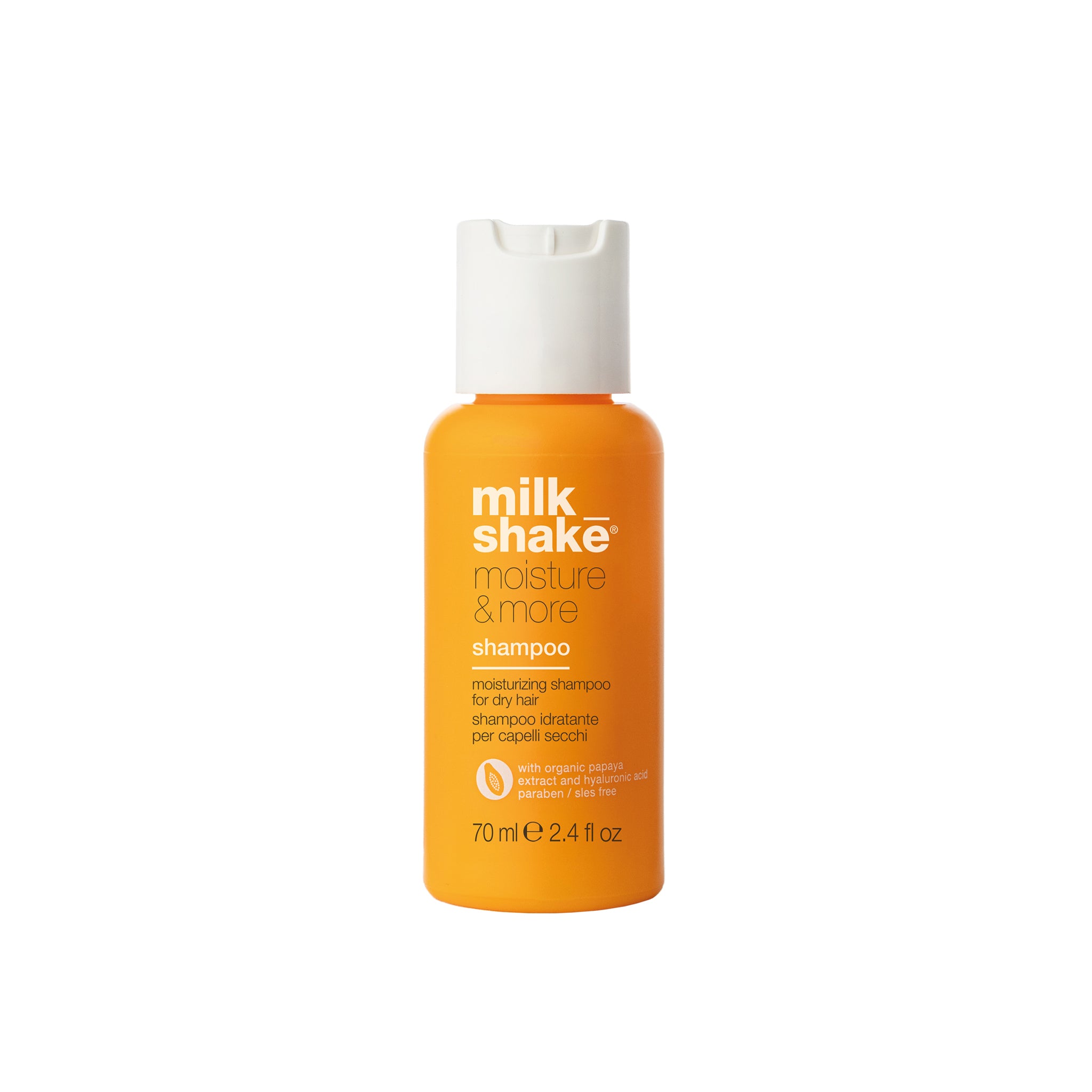 MILK SHAKE MOISTURE & MORE Shampooing hydratant pour cheveux secs et fragilisés 70 ml