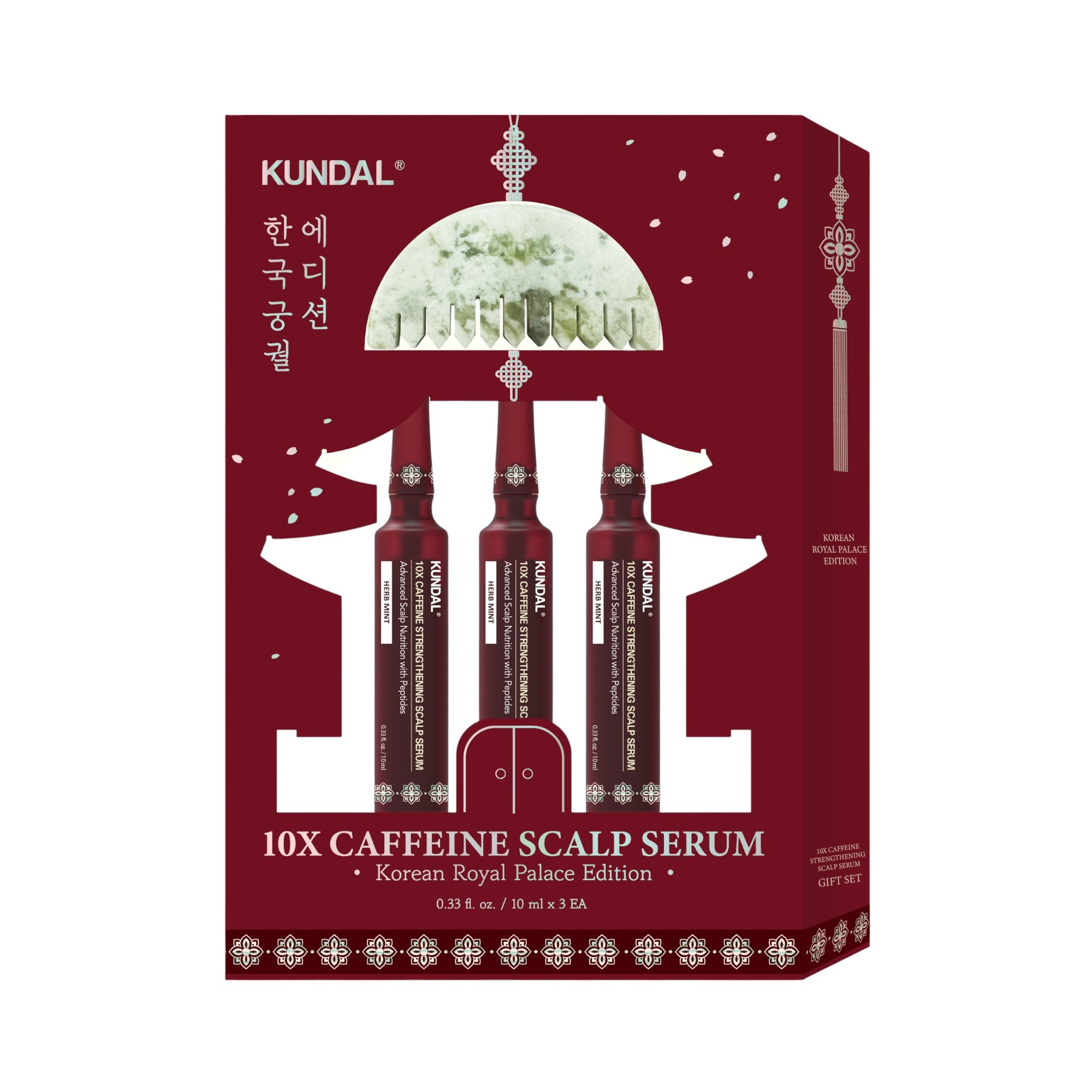 KUNDAL 10X CAFFEINE STRENGTHENING SCALP SERUM Wzmacniające serum z kofeiną do skóry głowy zestaw 3 x 10 ml
