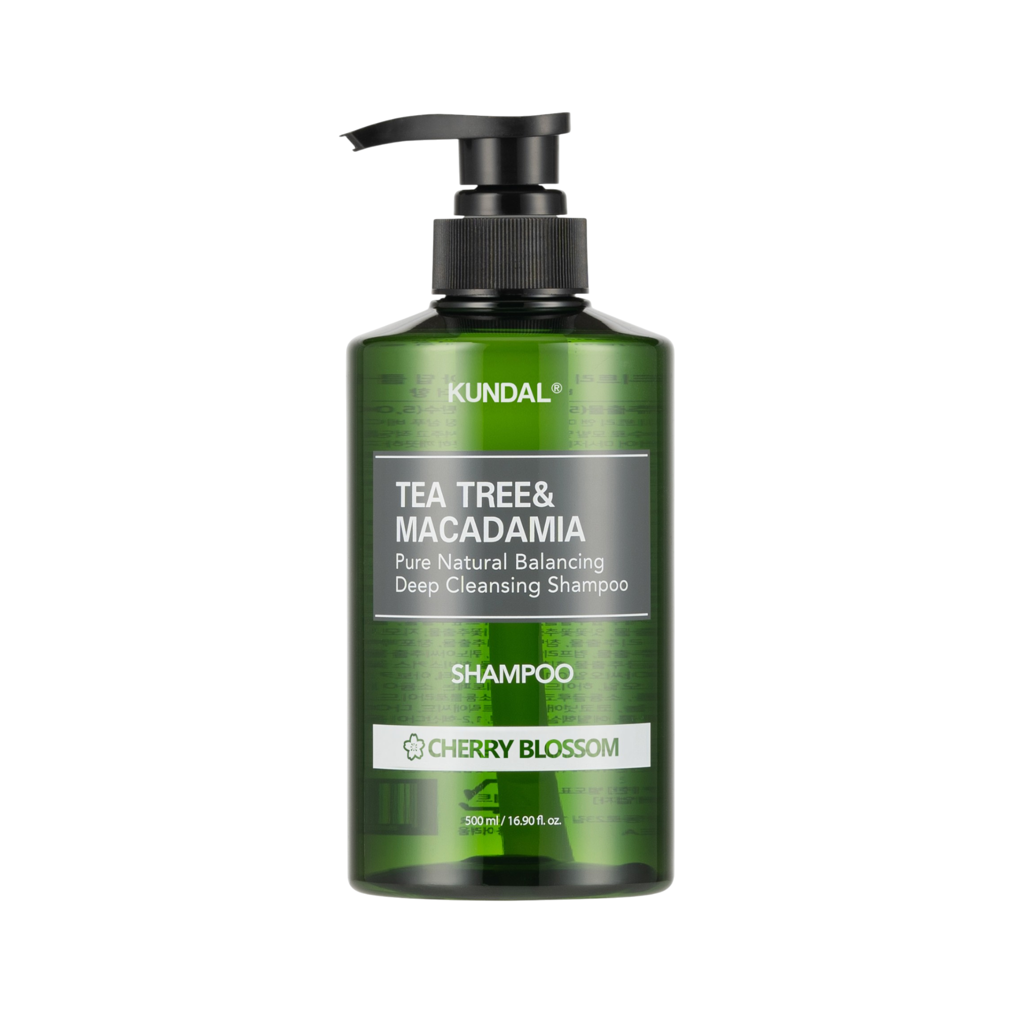 KUNDAL TEA TREE & MACADAMIA Głęboko oczyszczający szampon do skóry głowy i włosów, Cherry Blossom 500 ml