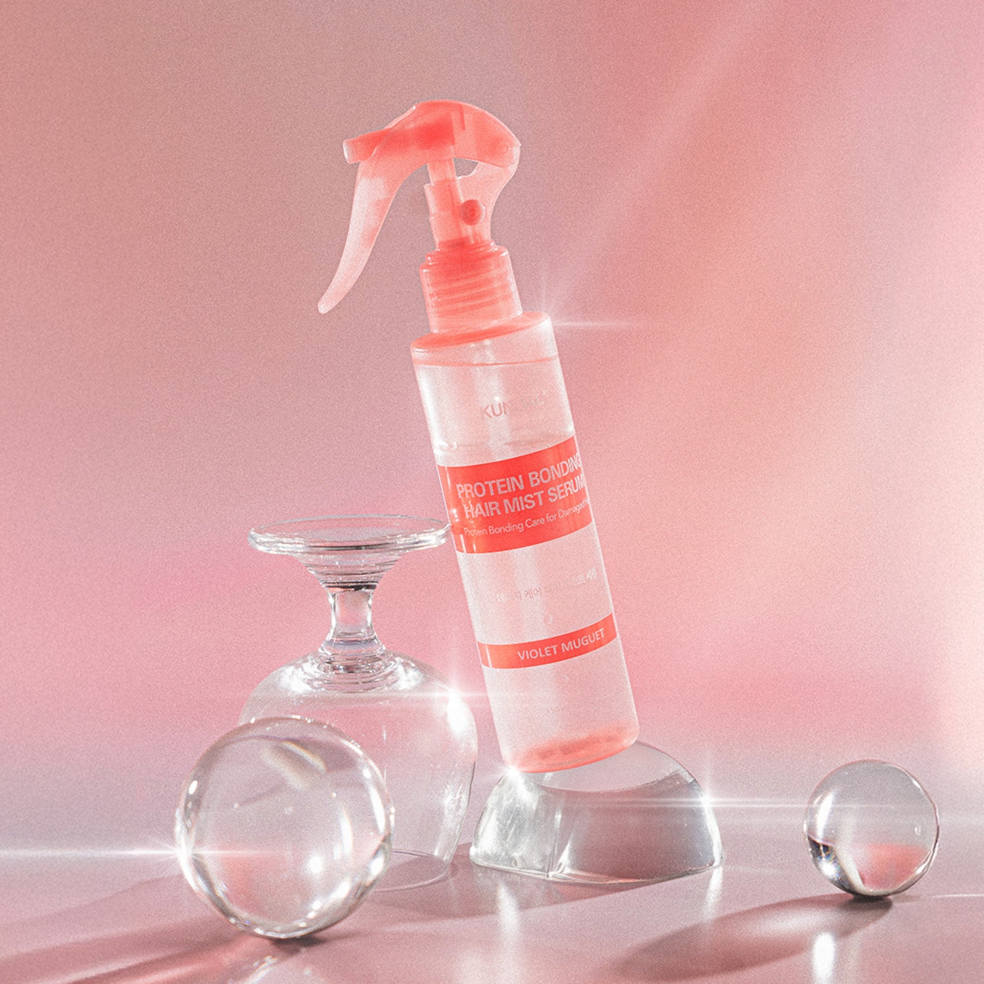 KUNDAL PROTEIN BONDING Intensywnie odżywiająca dwufazowa mgiełka-serum Violet Muguet 150 ml #4