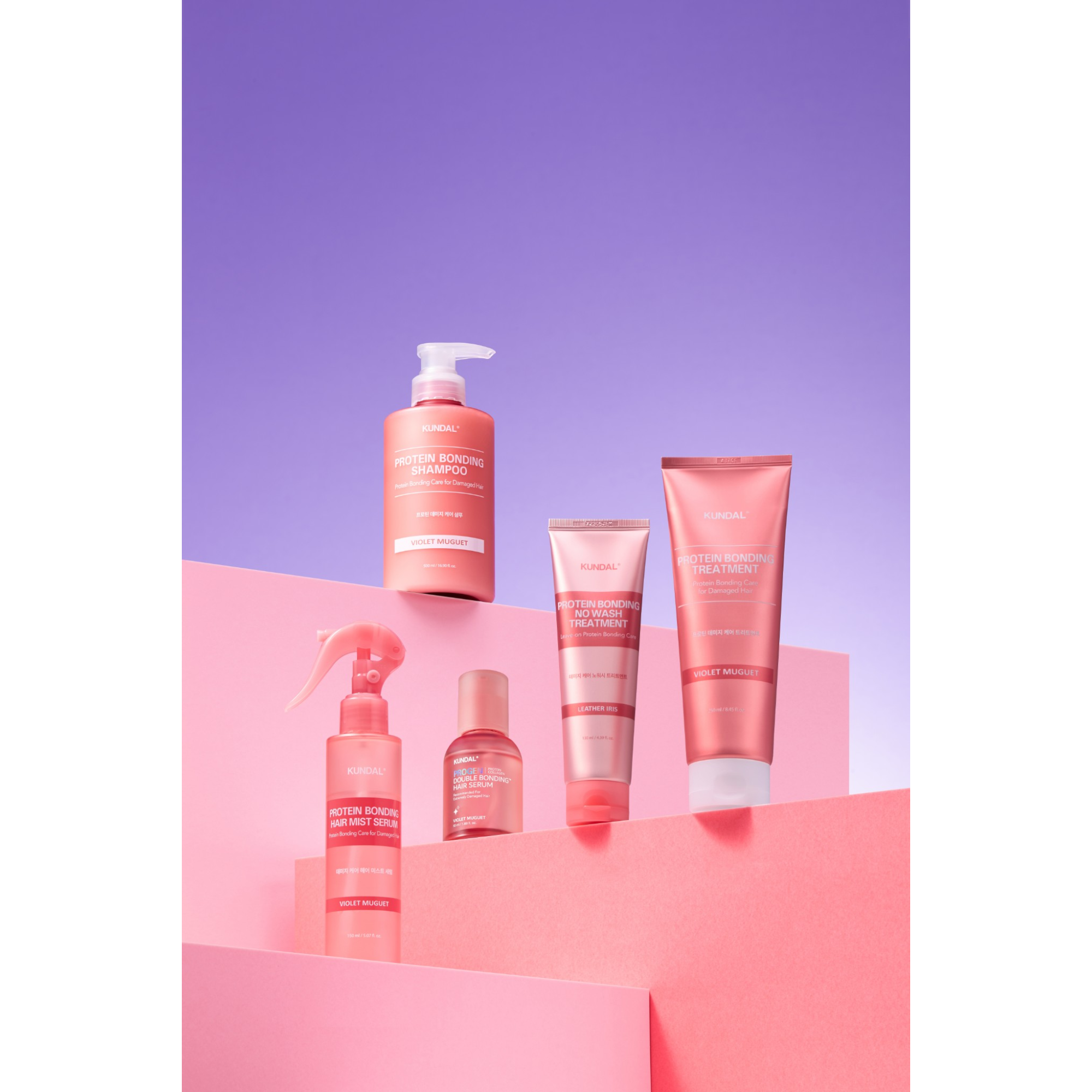 KUNDAL PROGEN DOUBLE BONDING Intenzivně regenerační sérum, které obnovuje vlasové vazby Violet Muguet 50 ml #4
