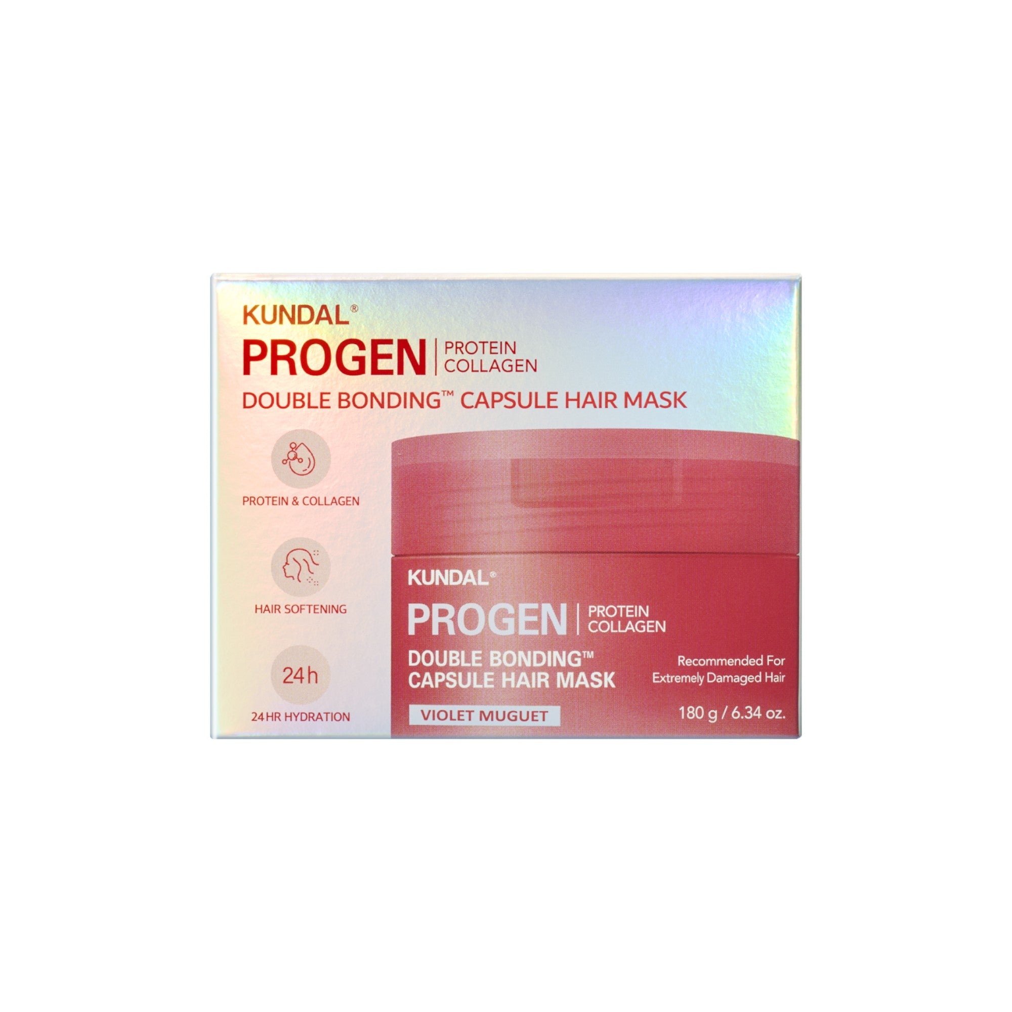 KUNDAL PROGEN DOUBLE BONDING CAPSULE Intenzivně regenerační maska, která obnovuje vlasové vazby Violet Muguet 180 g #2