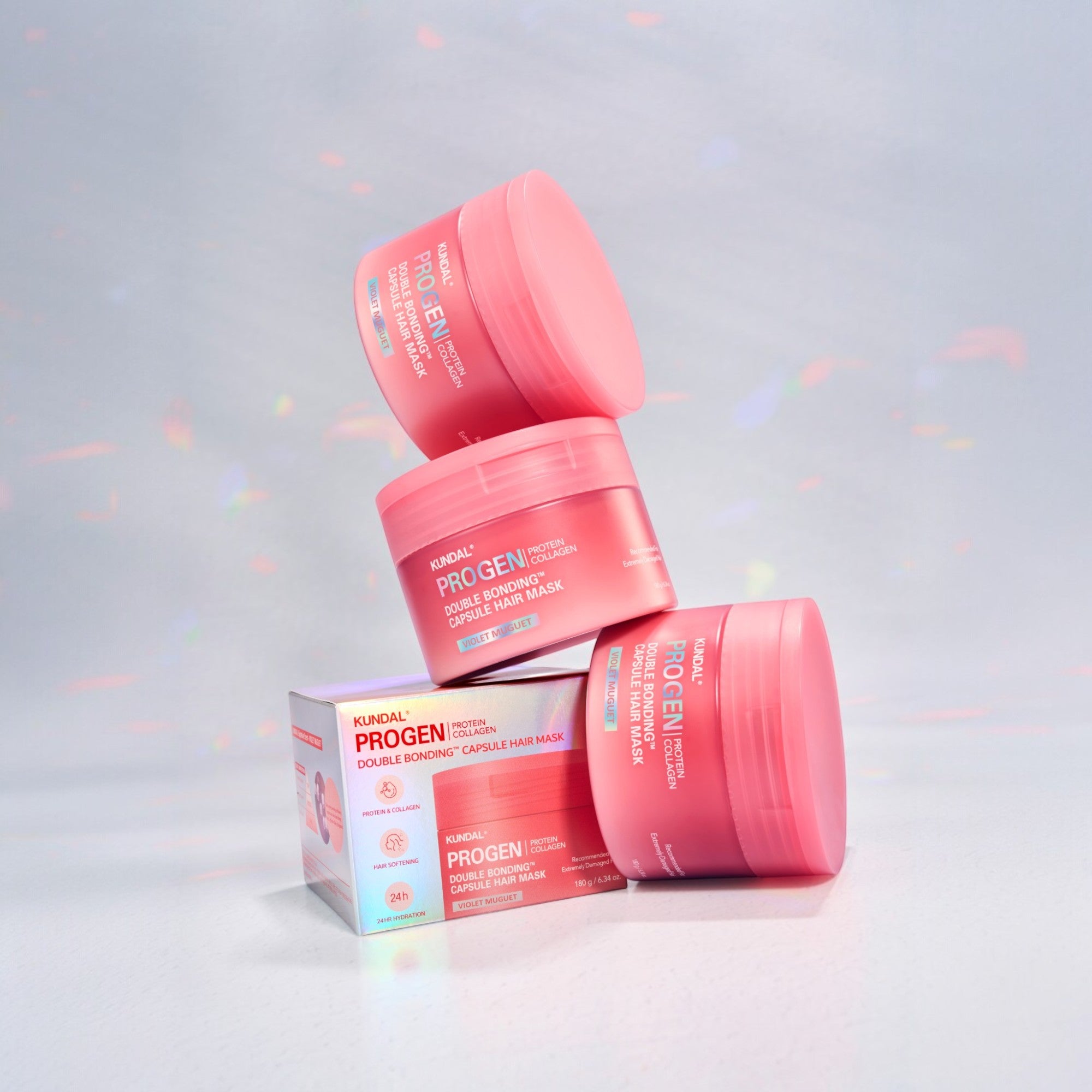 KUNDAL PROGEN DOUBLE BONDING CAPSULE Intenzivně regenerační maska, která obnovuje vlasové vazby Violet Muguet 180 g #3