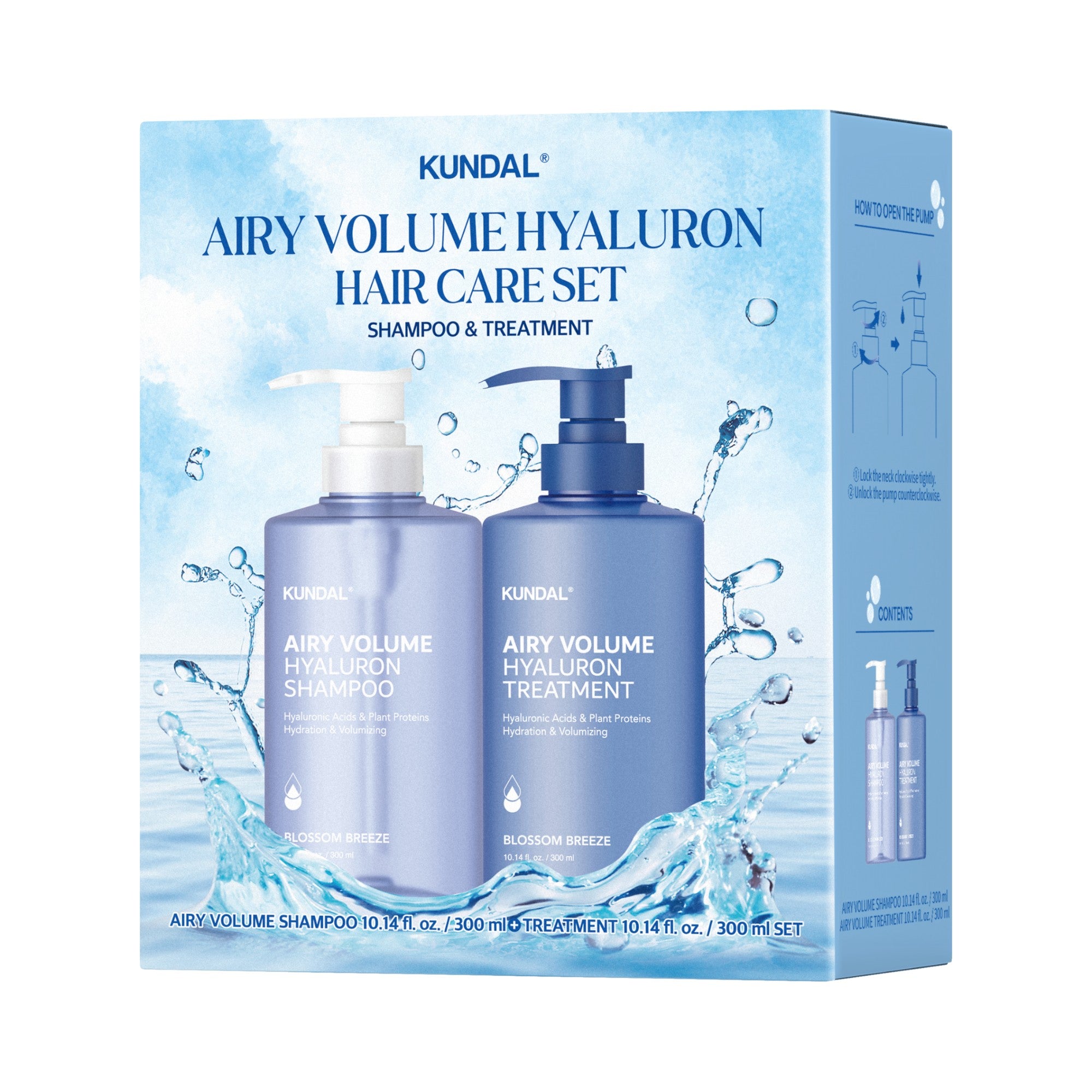 KUNDAL AIRY VOLUME Zestaw do pielęgnacji włosów zwiększający objętość Blossom Breeze 2 x 500 ml