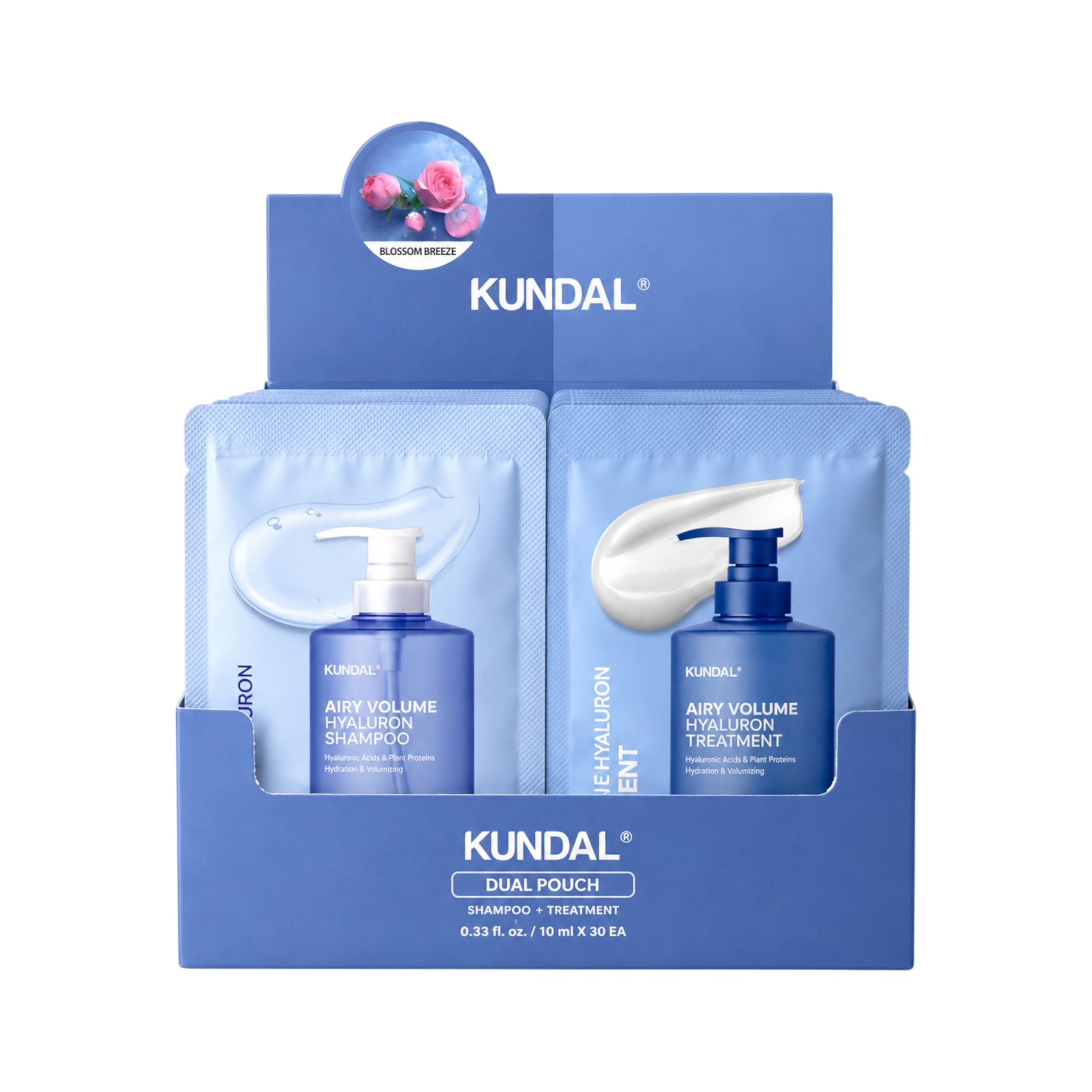 KUNDAL AIRY VOLUME Blossom Breeze sada sáčků pro objemovou péči o vlasy 2 x 10 ml