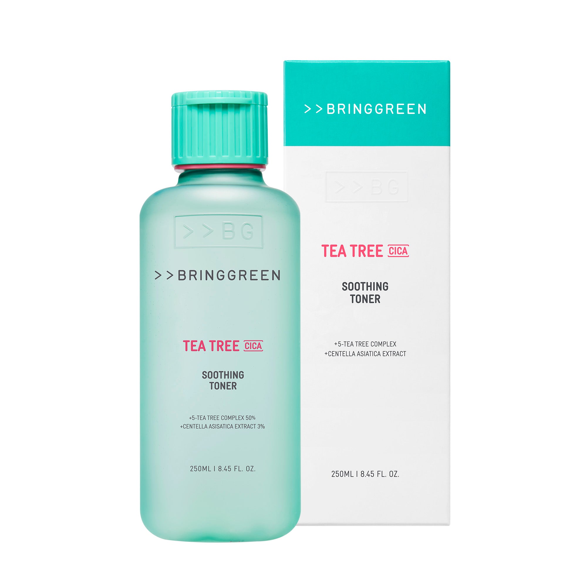 BRINGGREEN Tea Tree Cica Soothing Toner – Kojący tonik do twarzy z drzewem herbacianym i cica 250 ml