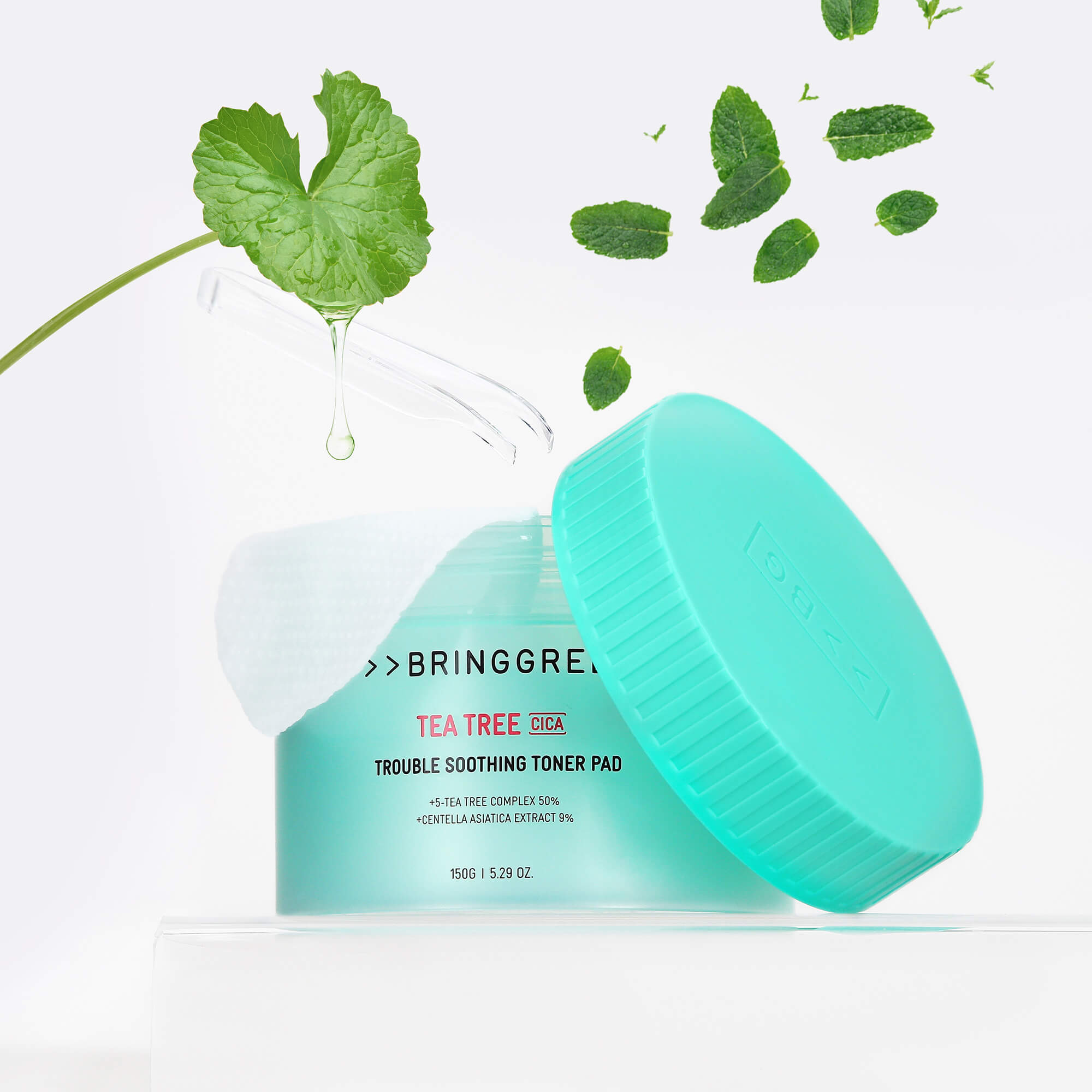 BRINGGREEN Tea Tree Cica Trouble Soothing Toner Pad – Zklidňující tonizační tampony s tea tree a cica, 90 ks. #6