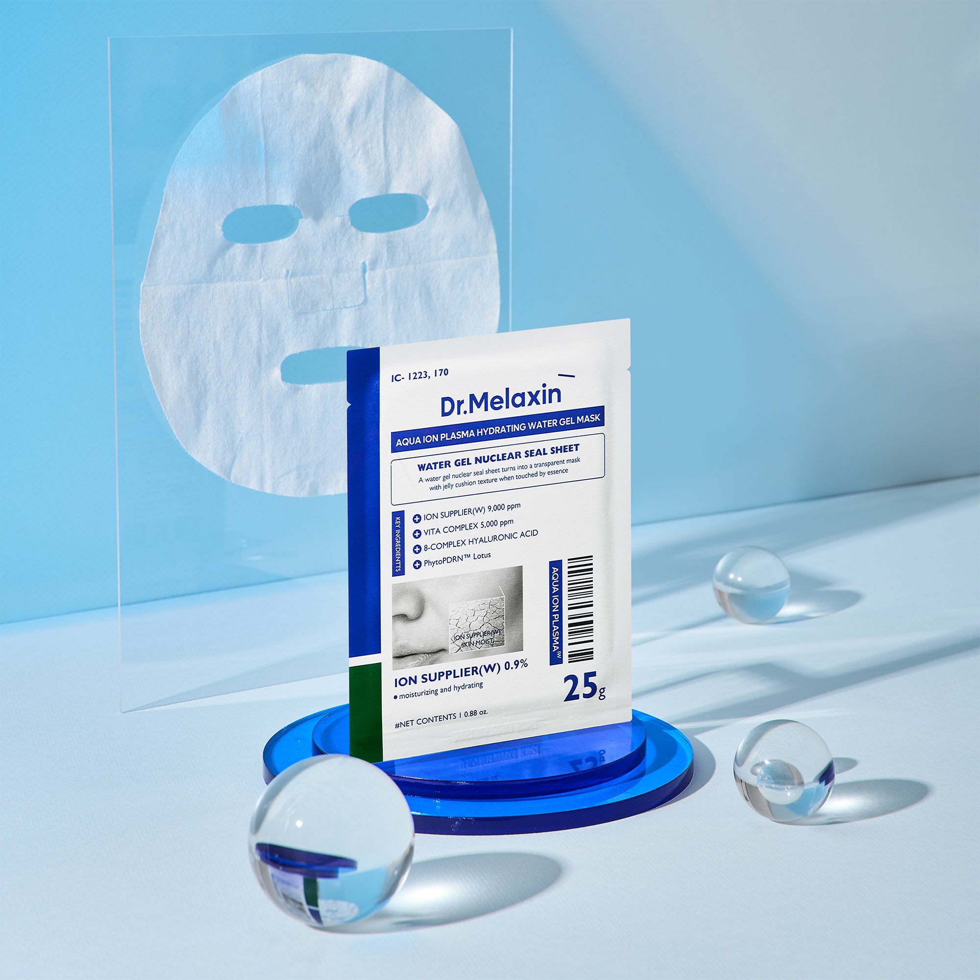 DR.MELAXIN AQUA ION LINE PLAZMOVÝ HYDRATAČNÍ VODNÍ GEL Intenzivně hydratační plátěná maska ​​1 ks. 25 g #2