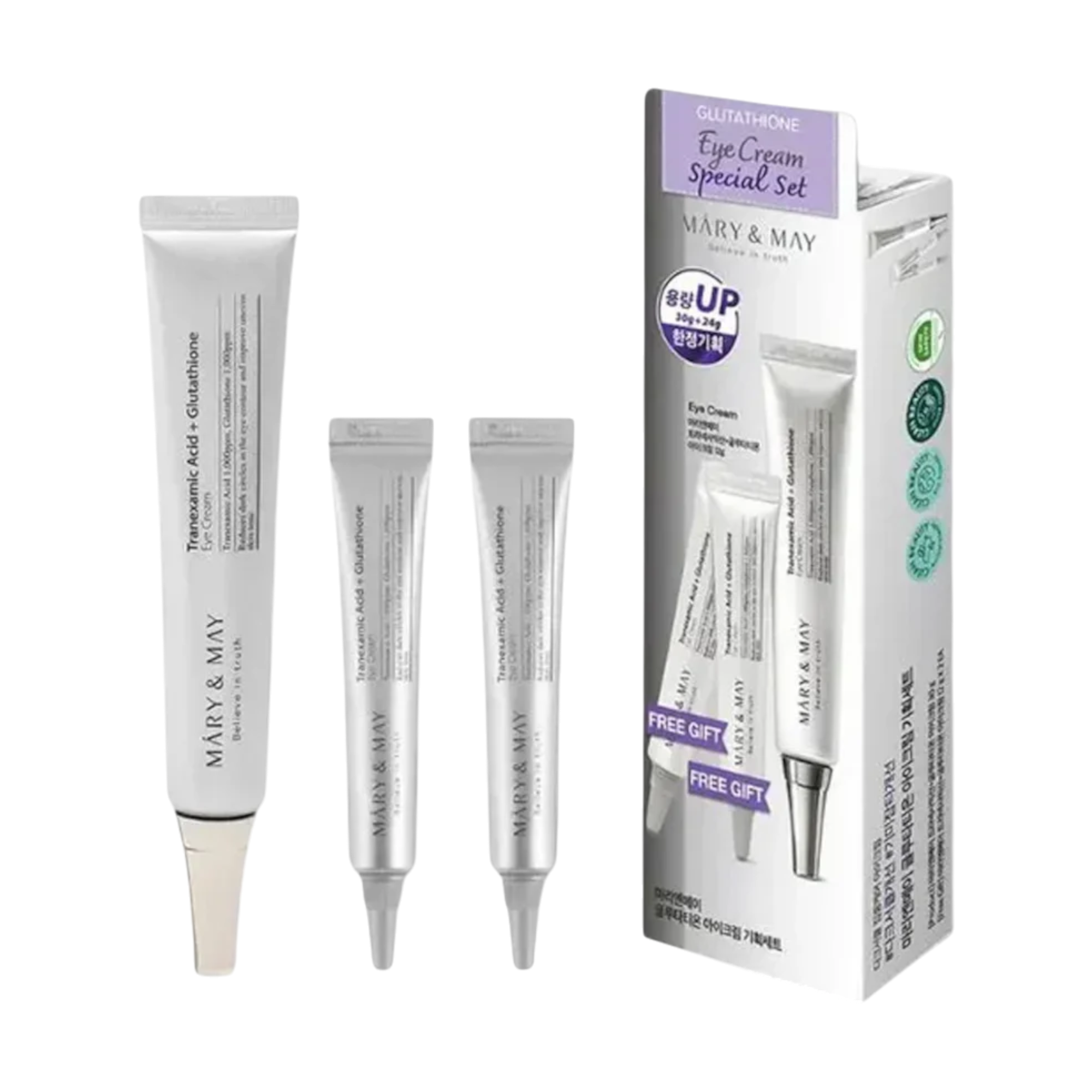 MARY & MAY GLUTATHIONE OČNÍ KRÉM SPECIÁLNÍ SADA Sada péče o oční pleť 30 g + 2x12 g