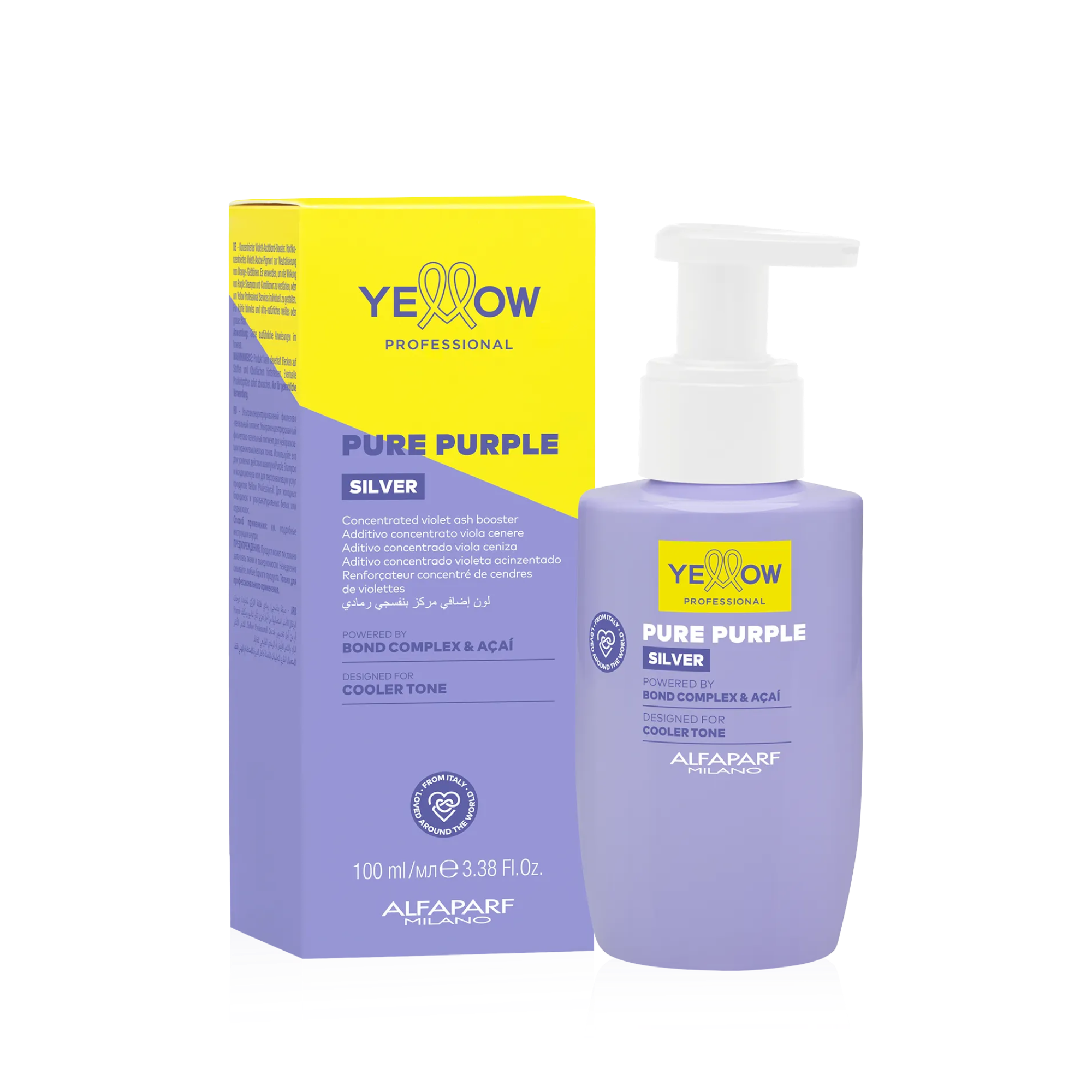 YELLOW PROFESSIONAL SILVER PURE PURPLE Skoncentrowany fioletowy booster neutralizujący żółte i pomarańczowe tony 100 ml