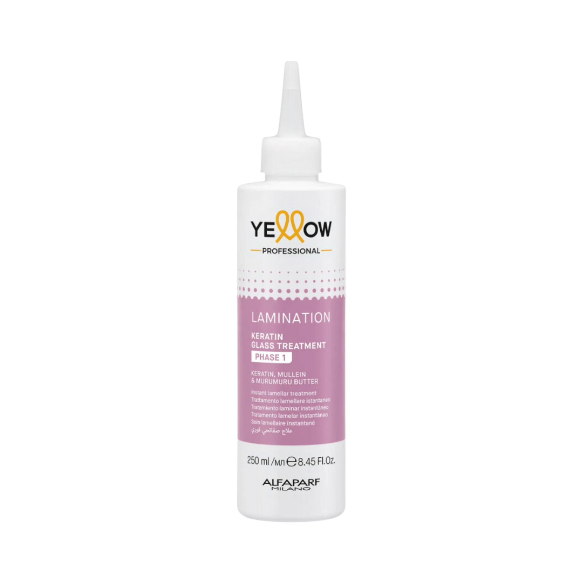 YELLOW PROFESSIONAL KERATIN GLASS PHASE 1 Płyn do laminacji włosów – Faza 1 250 ml
