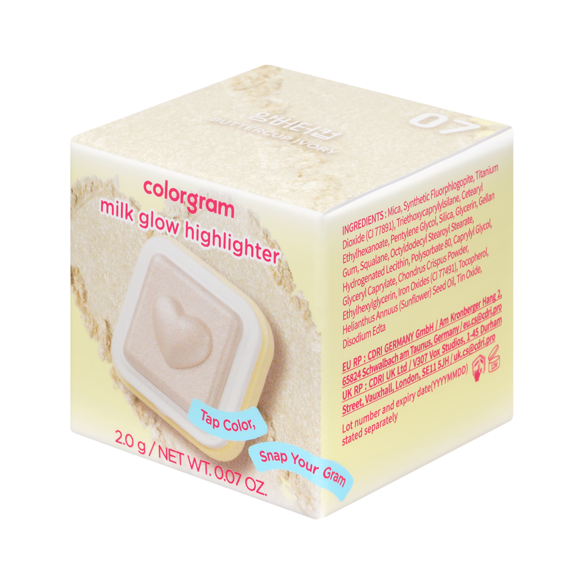 COLORGRAM MILK BLING HEARTLIGHTER Rozświetlacz do twarzy 2,2 g #9
