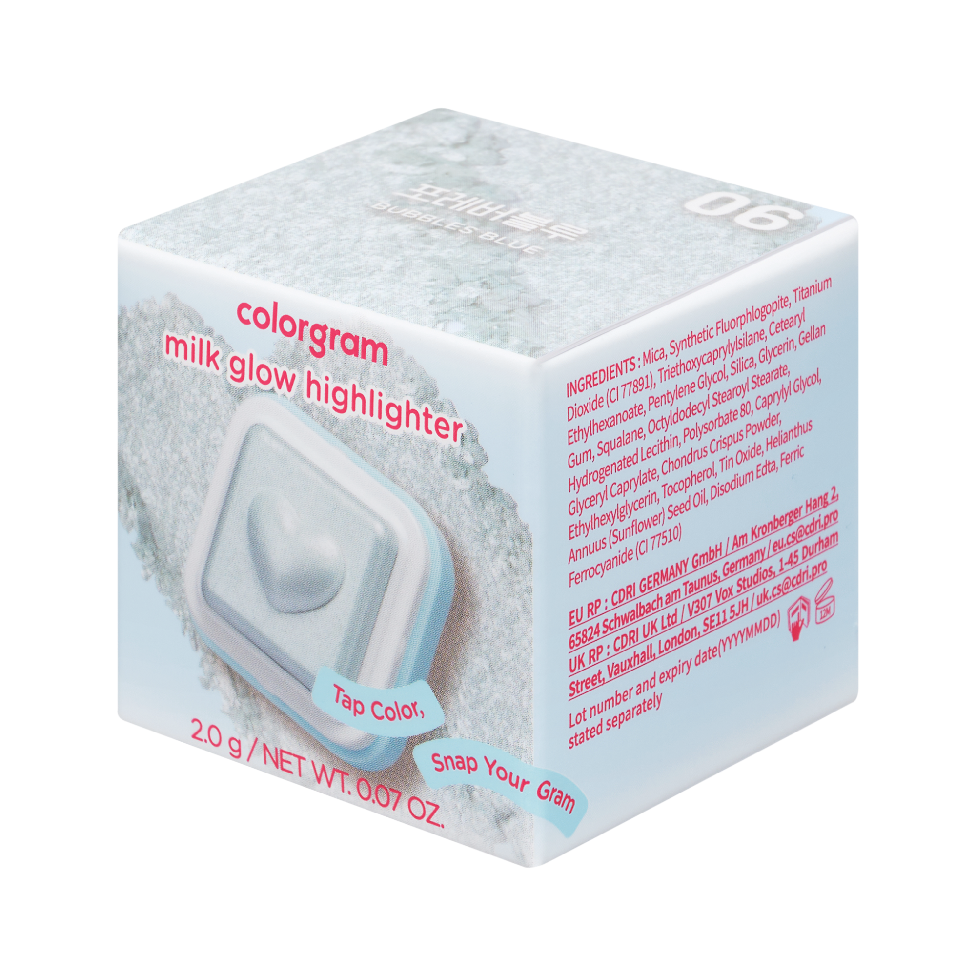 COLORGRAM MILK BLING HEARTLIGHTER Rozświetlacz do twarzy 2,2 g #7
