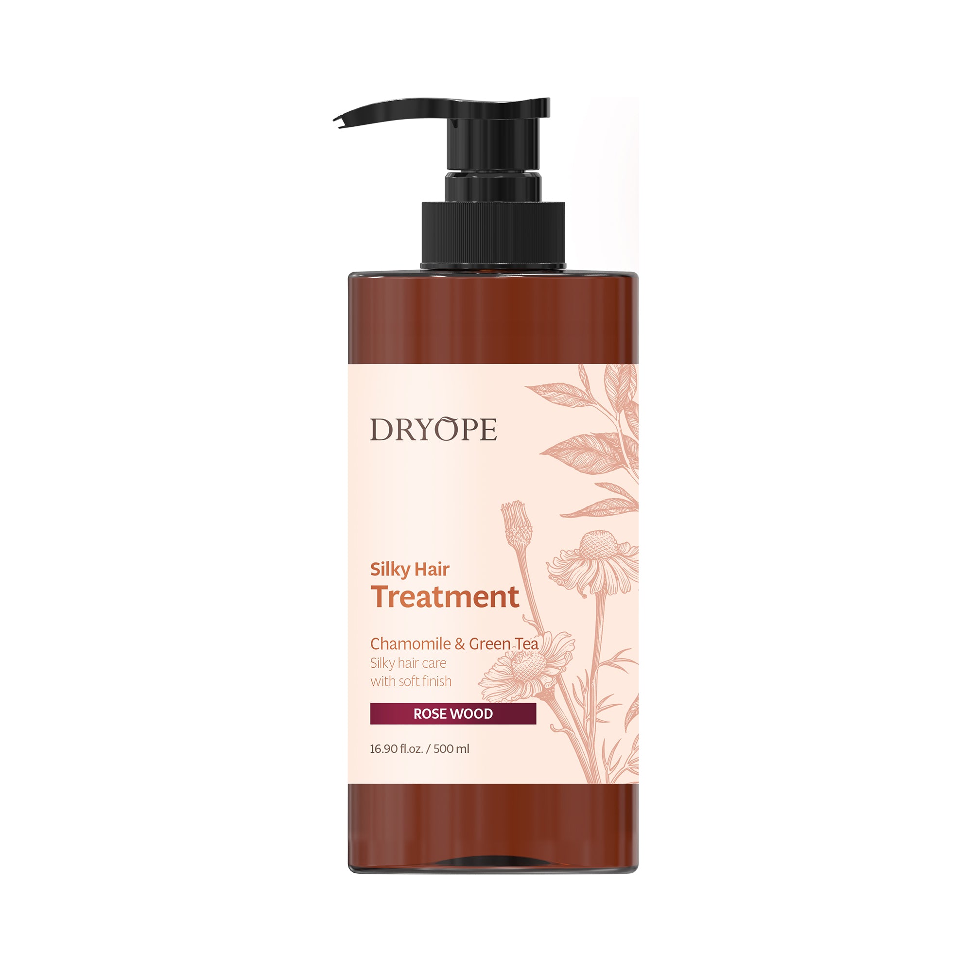 DRYOPE SILKY HAIR TREATMENT Vyživující maska pro suché a poškozené vlasy s květinovou a dřevitou vůní Růžové dřevo 500 ml