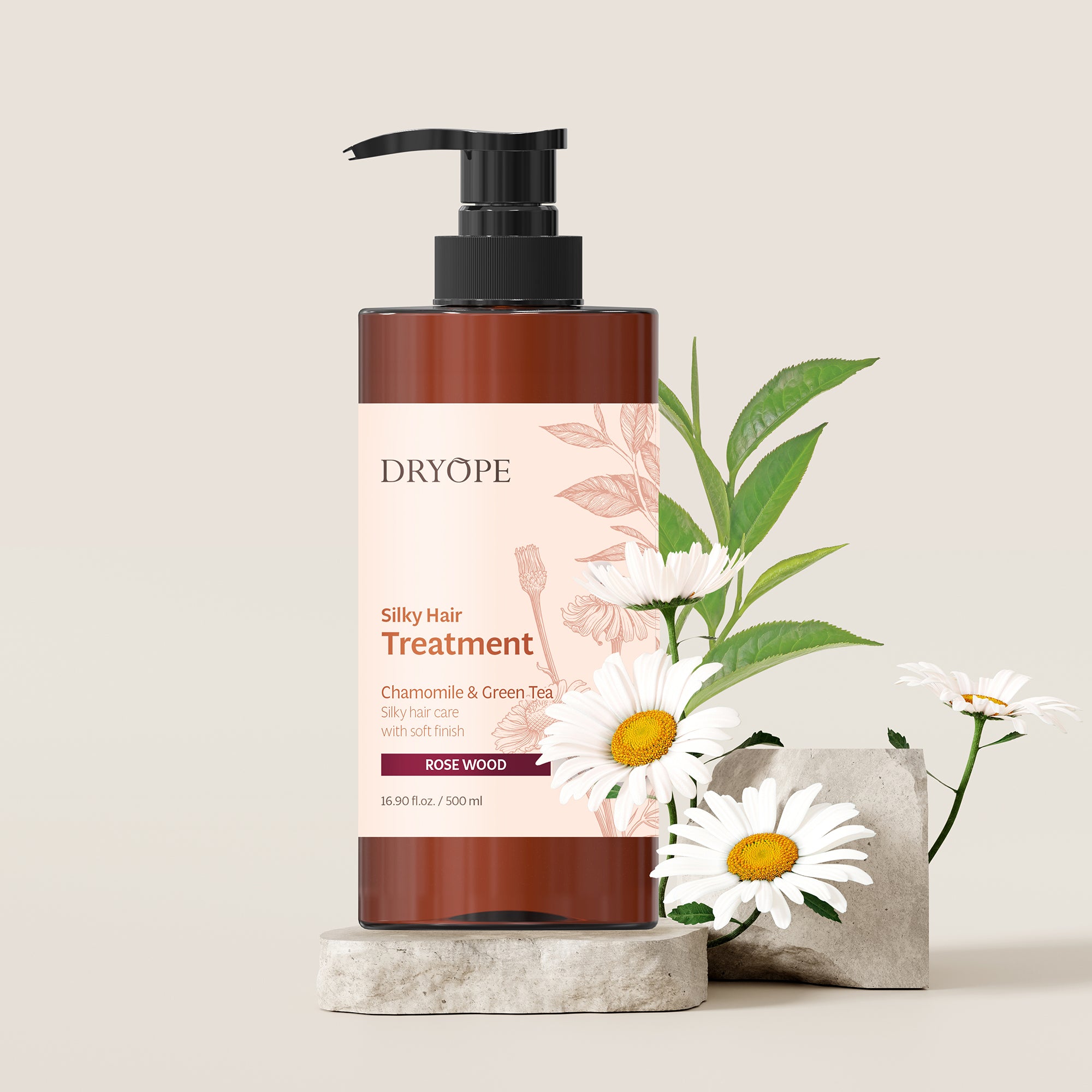 DRYOPE SILKY HAIR TREATMENT Vyživující maska pro suché a poškozené vlasy s květinovou a dřevitou vůní Růžové dřevo 500 ml #2