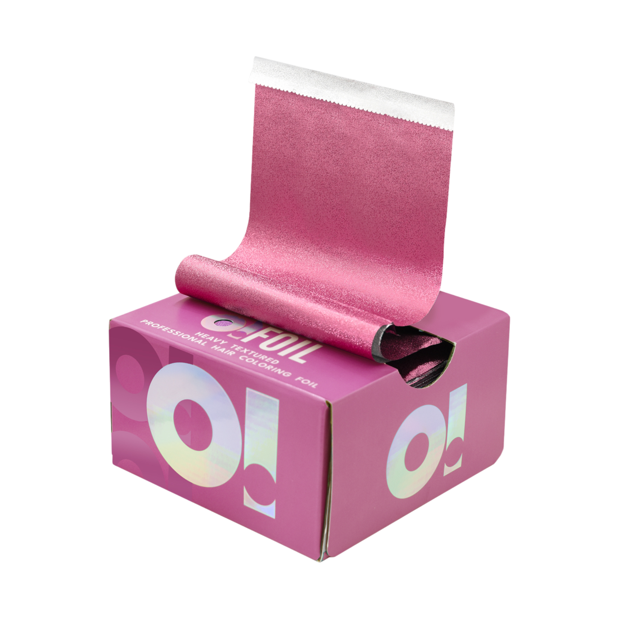 O!TOOLS Hliníková, drážkovaná barvicí fólie, Pink Chic, 500 kusů