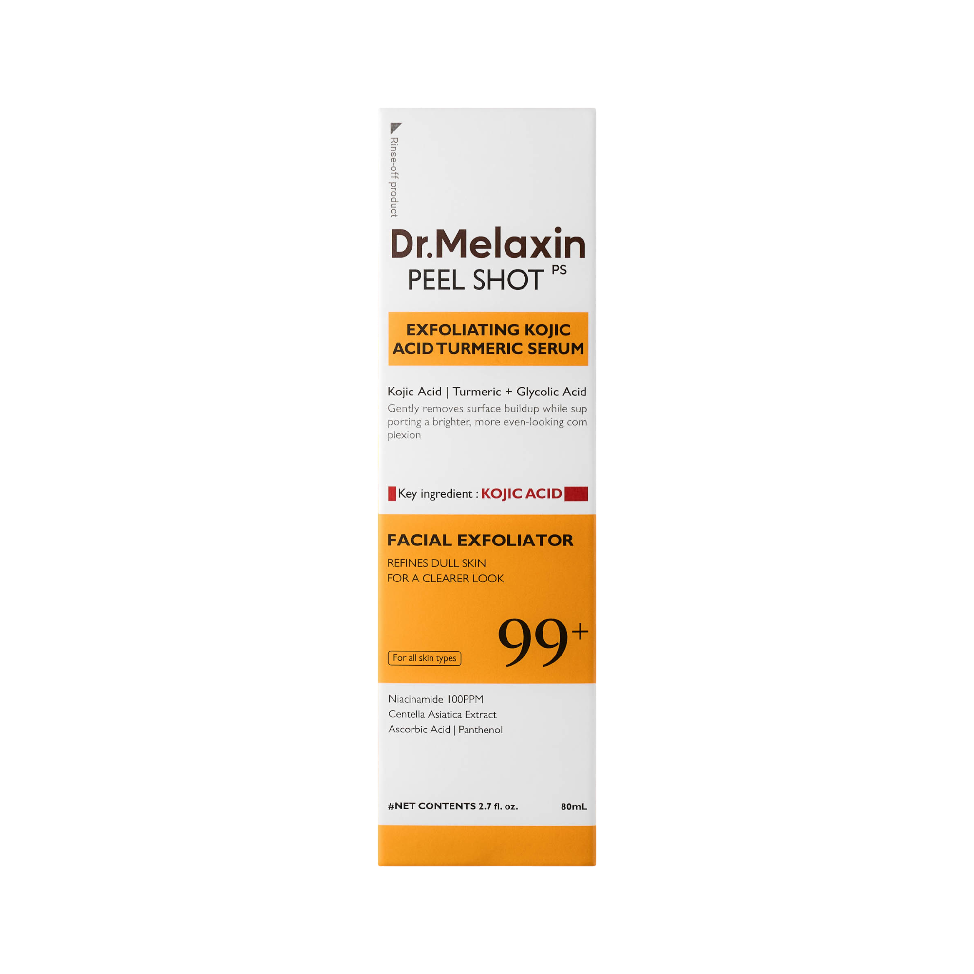 DR.MELAXIN KOJIC ACID TURMERIC PEEL SHOT SERUM Peelingujące serum typu gommage 80 ml #2