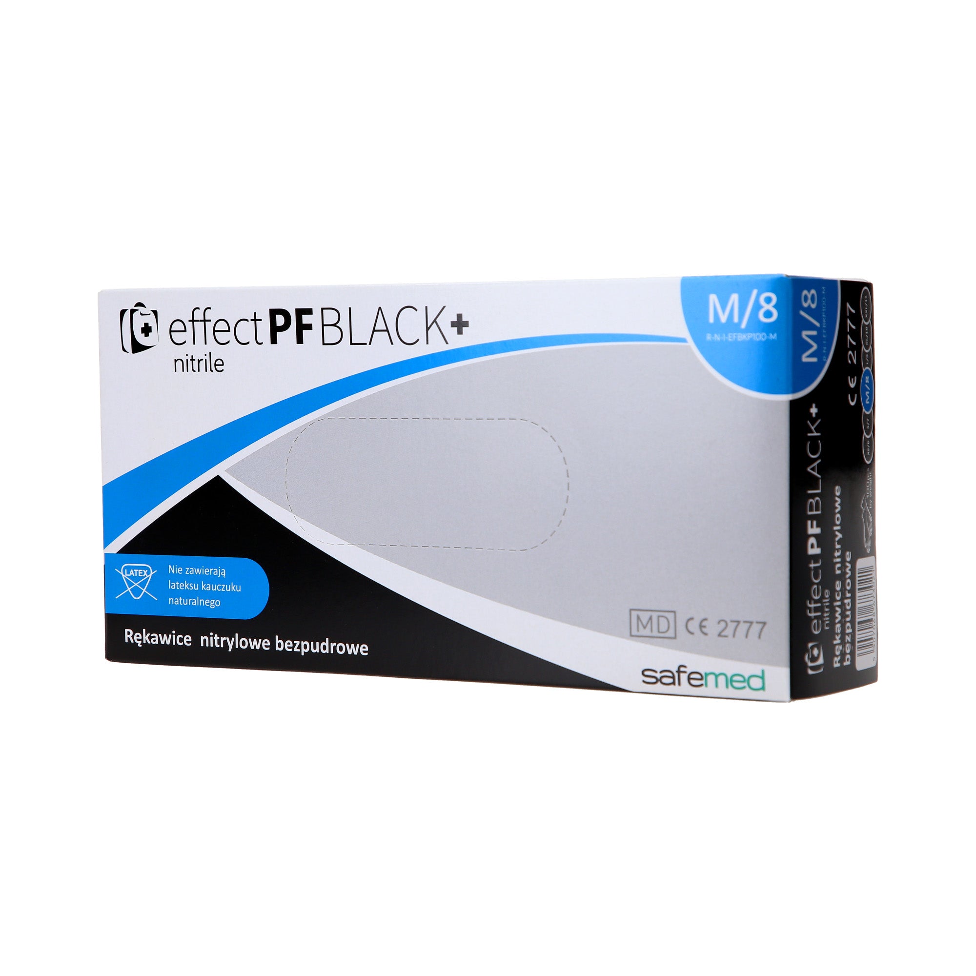 SAFEMED EFFECT PF Guanti monouso in nitrile senza polvere Nero + M 100 pz.