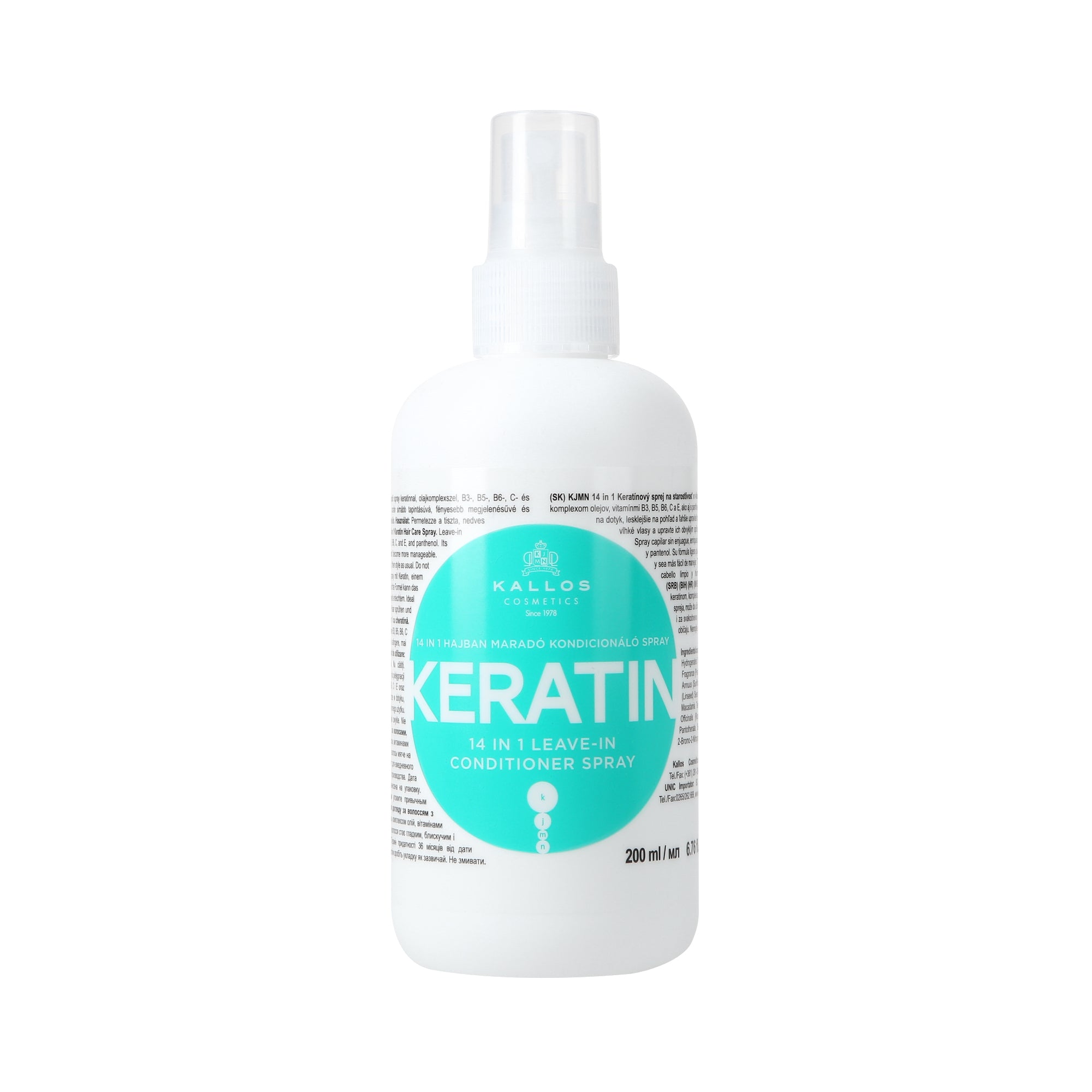 KALLOS KJMN KERATIN Intenzivně regenerační bezoplachový kondicionér s keratinem 200 ml