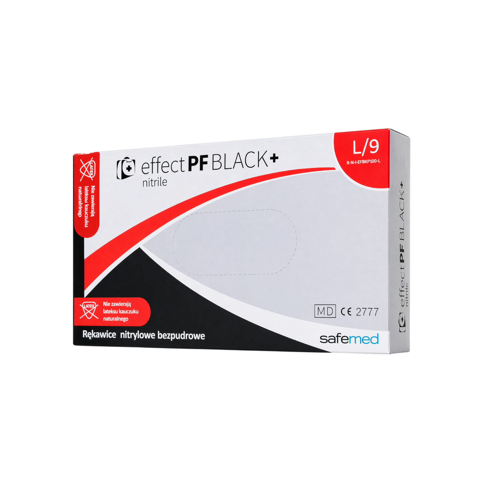 SAFEMED EFFECT PF Guanti monouso in nitrile senza polvere Nero + L 100 pz.