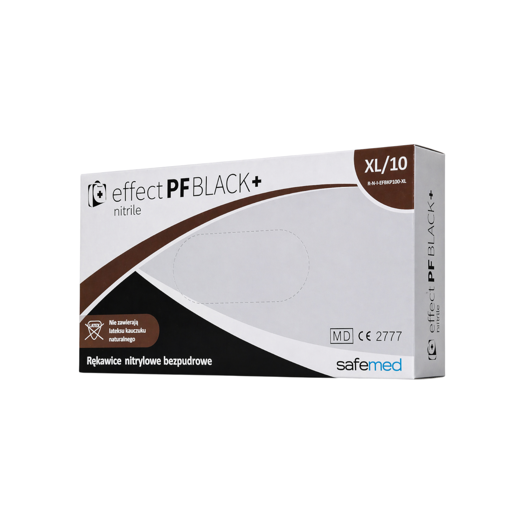 SAFEMED EFFECT PF Jednorázové nitrilové rukavice bez pudru Černé + XL 100 ks.
