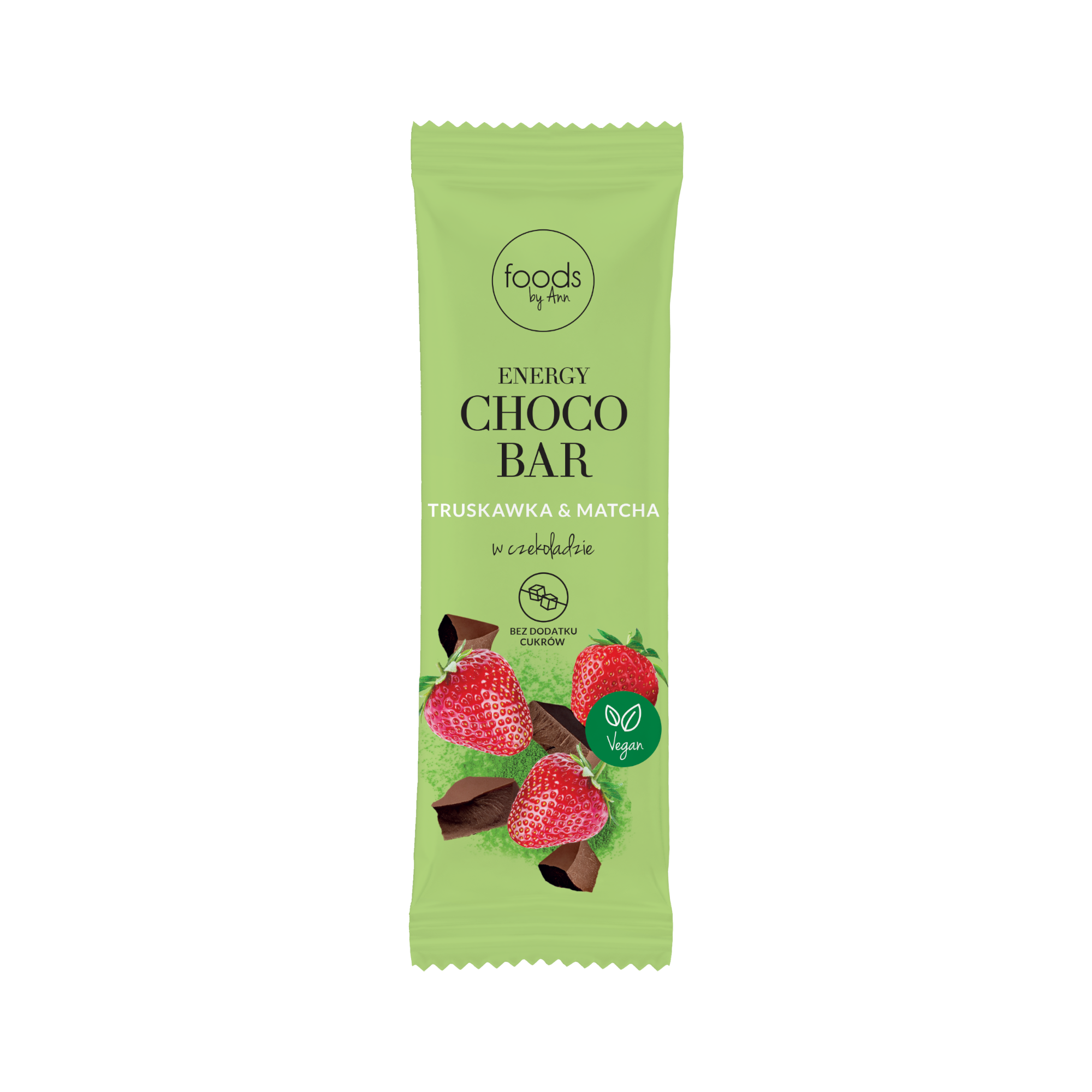 FOODS BY ANN Energetická tyčinka v čokoládě, jahoda & Matcha 35 g