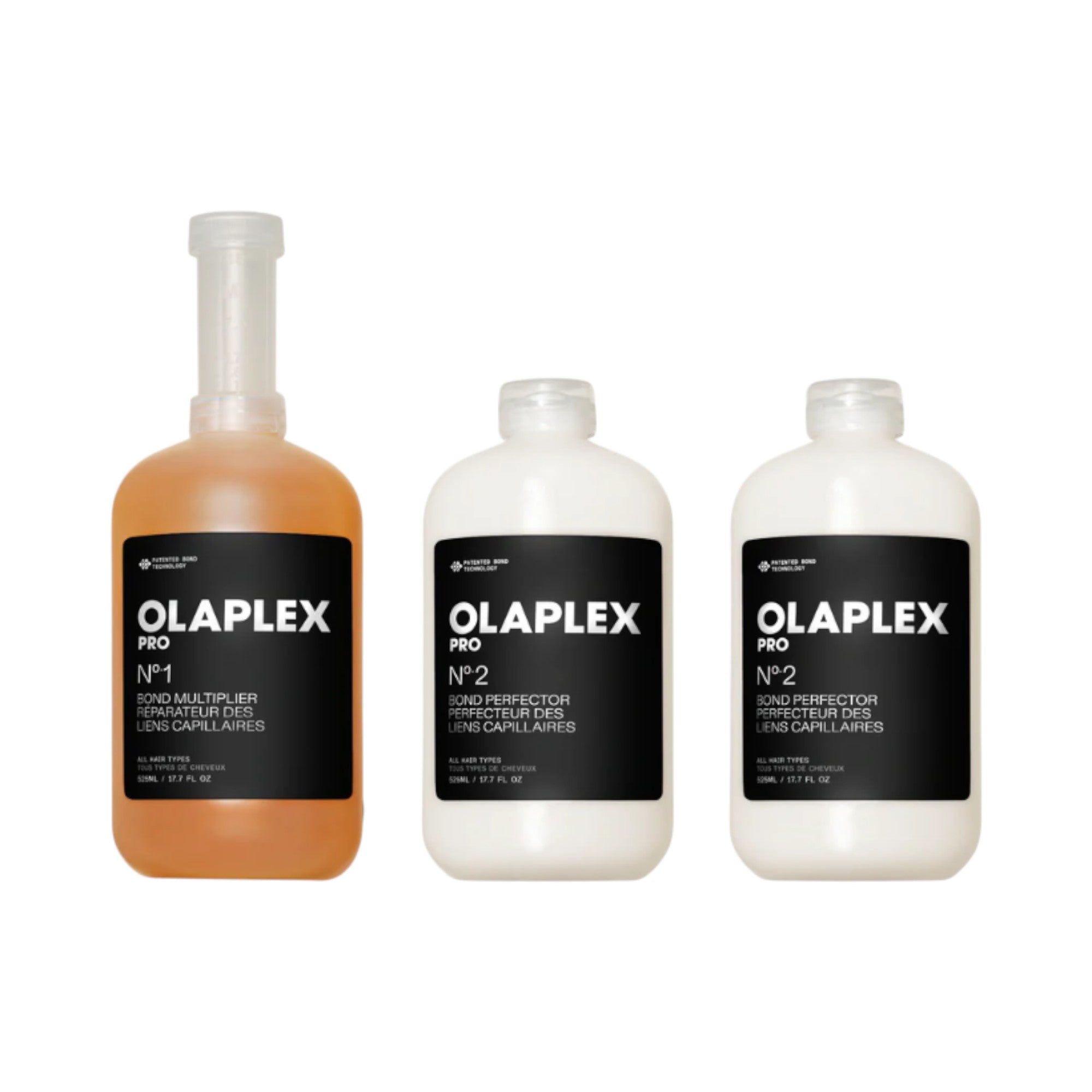 OLAPLEX PRO EXKLUZIVNÍ ORIGINÁLNÍ SADA PRO ZLEPŠENÍ VAZEB Profesionální sada péče o vlasy N°1 Bond Multiplier 525 ml + N°2 Bond Perfector 2 x 525 ml #2