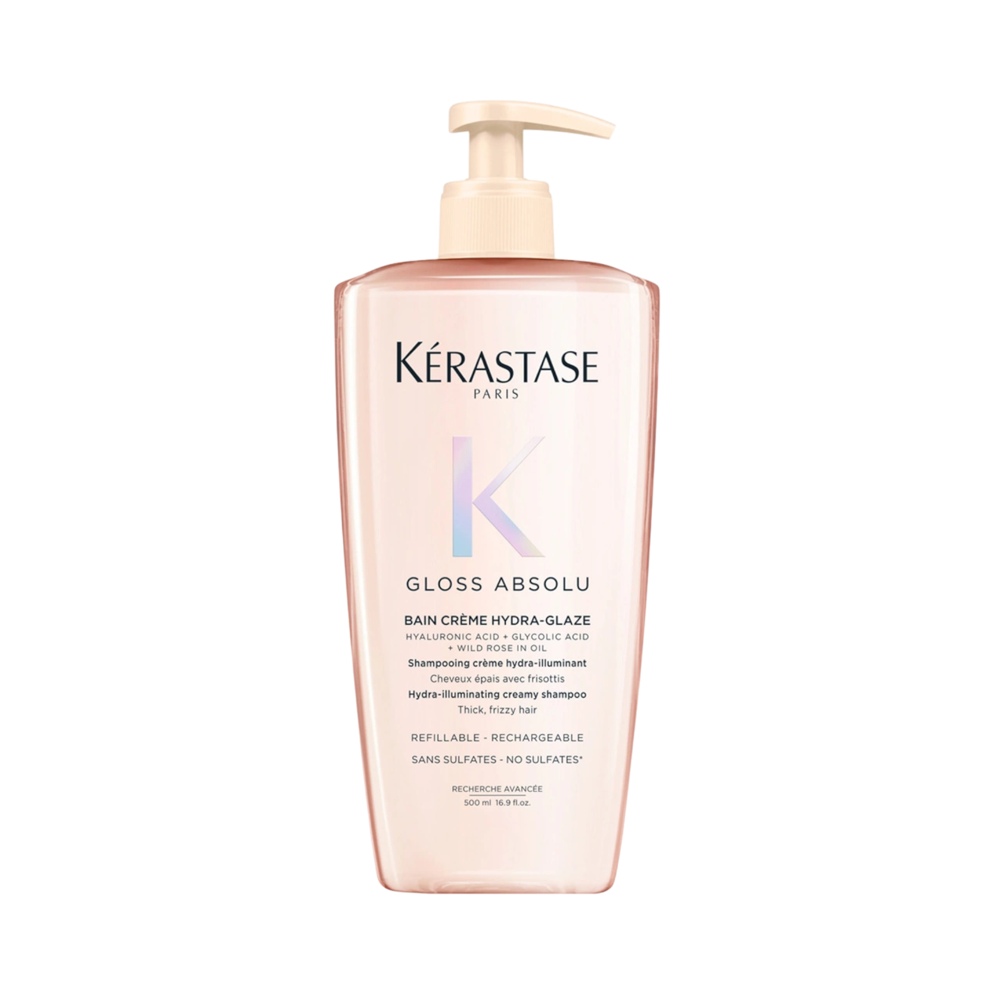 KÉRASTASE GLOSS ABSOLU BAIN HYDRA GLAZE Šampon pro lesk a vyhlazování vlasů 500 ml