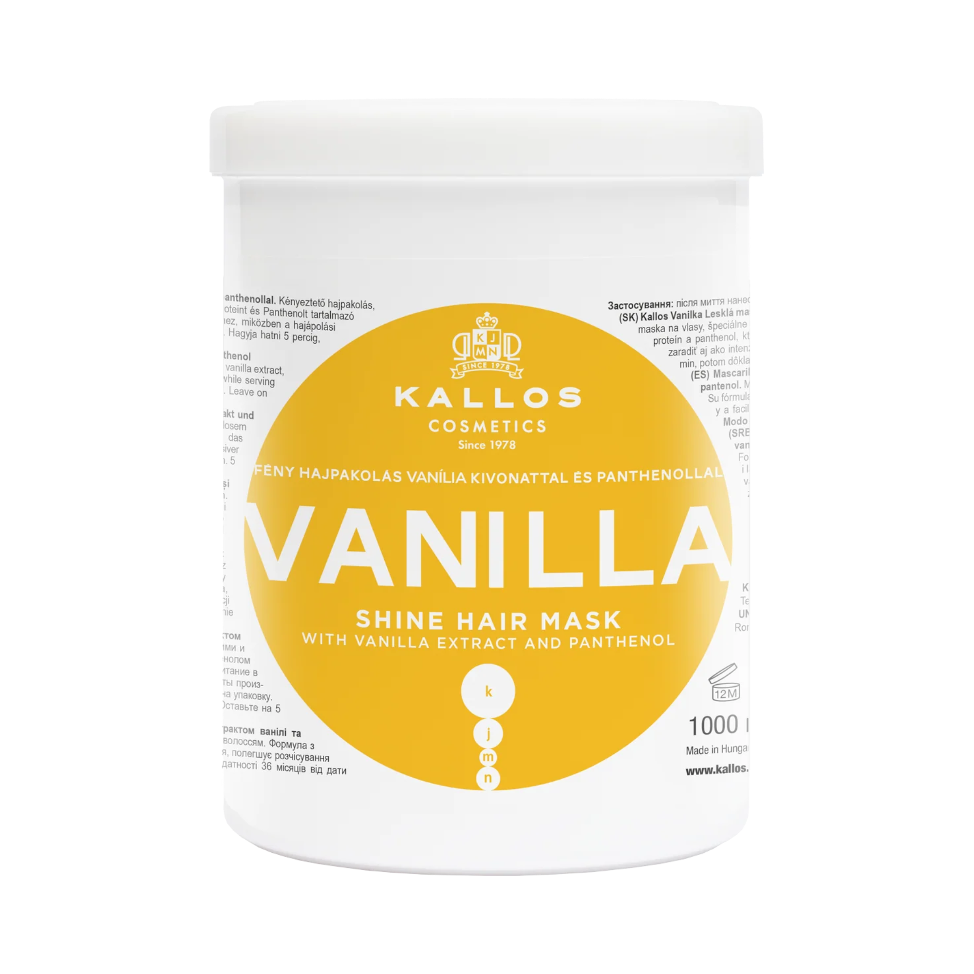 KALLOS KJMN VANILLA Krémová lesklá maska ​​1000 ml