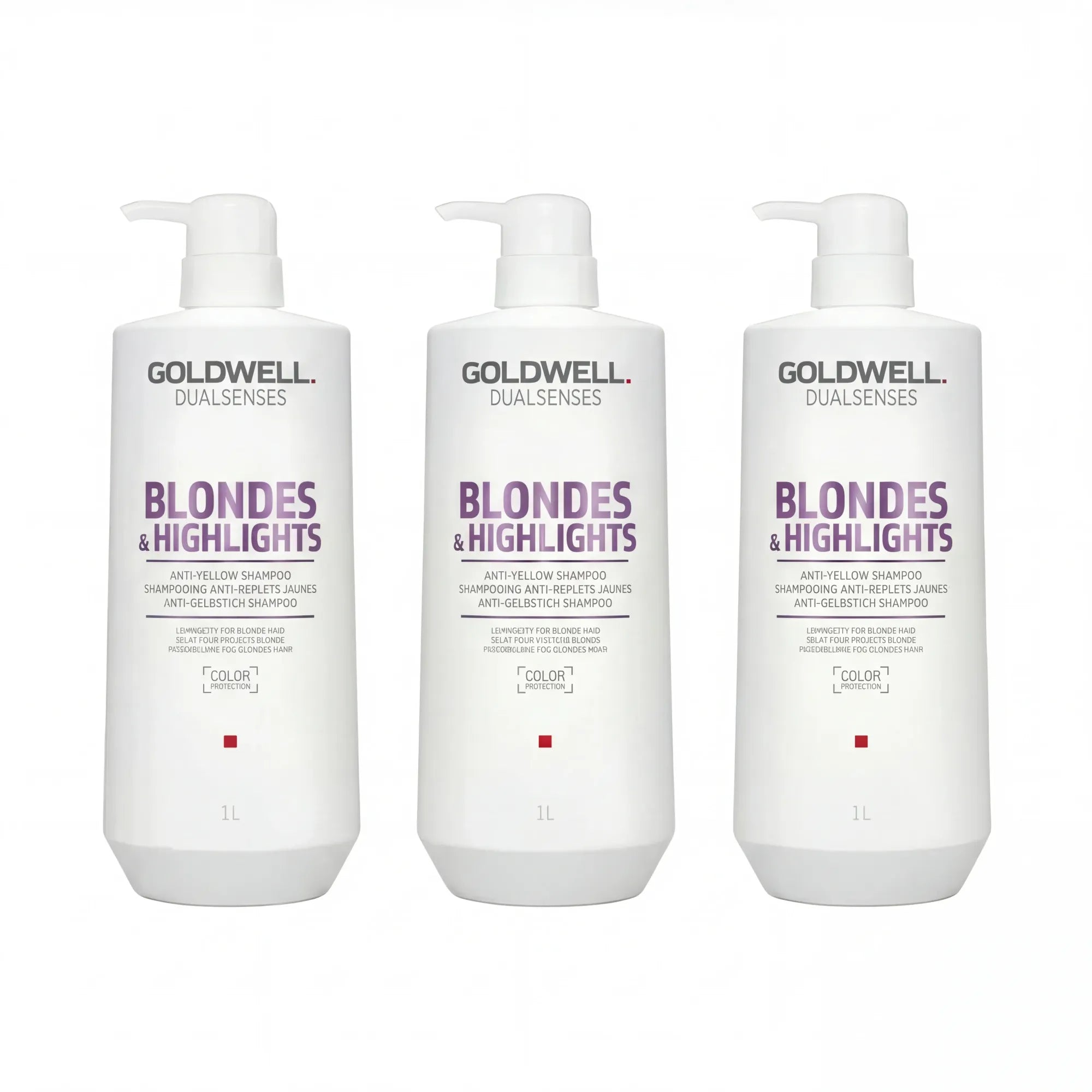 GOLDWELL DUALSENSES BLONDES&HIGHLIGHTS Shampoing neutralisant pour cheveux blonds et méchés 1000ml - LOT ÉCONOMIQUE