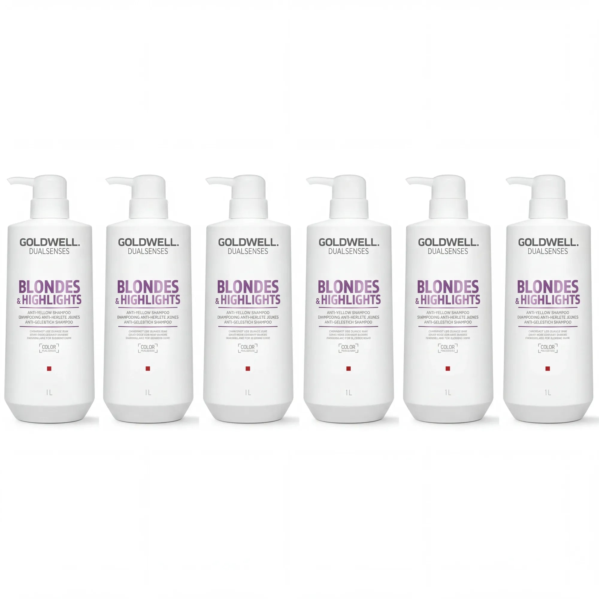 GOLDWELL DUALSENSES BLONDES&HIGHLIGHTS Shampoing neutralisant pour cheveux blonds et méchés 1000ml - LOT ÉCONOMIQUE