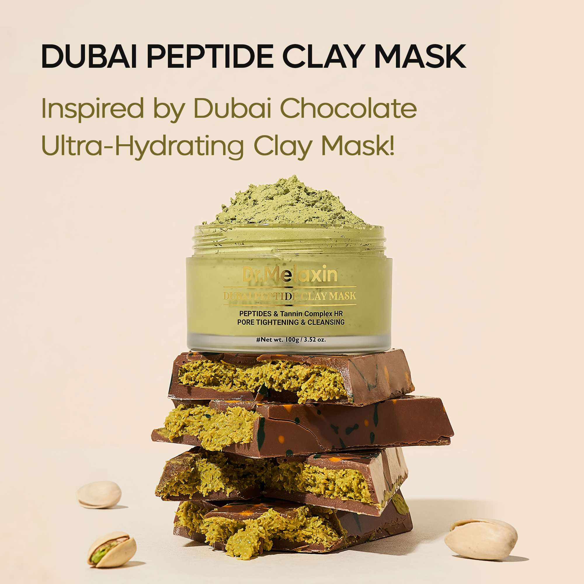 DR. MELAXIN DUBAI PEPTIDE CLAY MASK Oczyszczająca maska z glinką redukująca nadmiar sebum 100 g #5